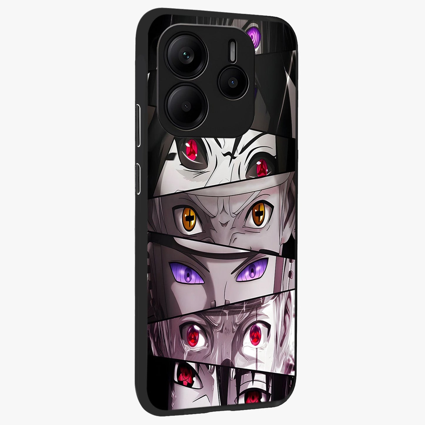Eyes of Destiny Glass Case upright view showcasing symbolic eye artwork with dramatic artistic theme.