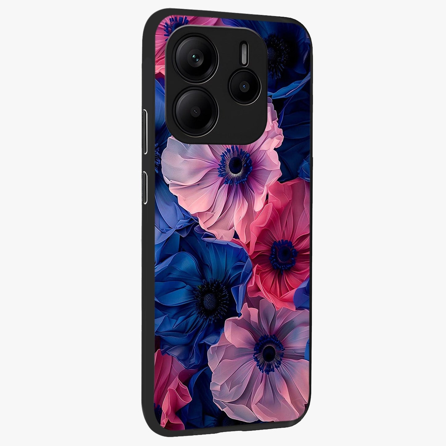 Flower Paper Art Pattern Glass Case upright view showcasing decorative paper floral artwork with creative craft style.