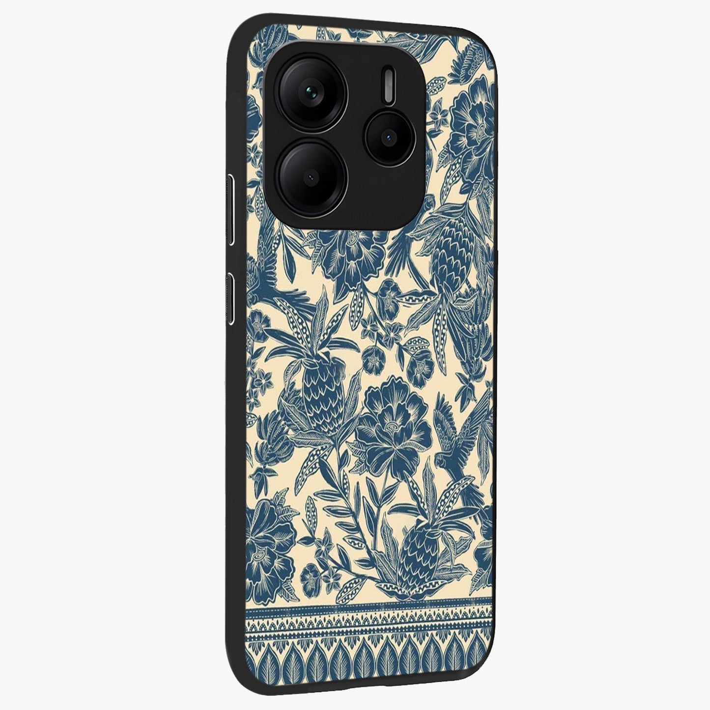 Heirloom Wild Bloom Glass Case upright view showcasing delicate wildflower artwork with timeless floral theme.