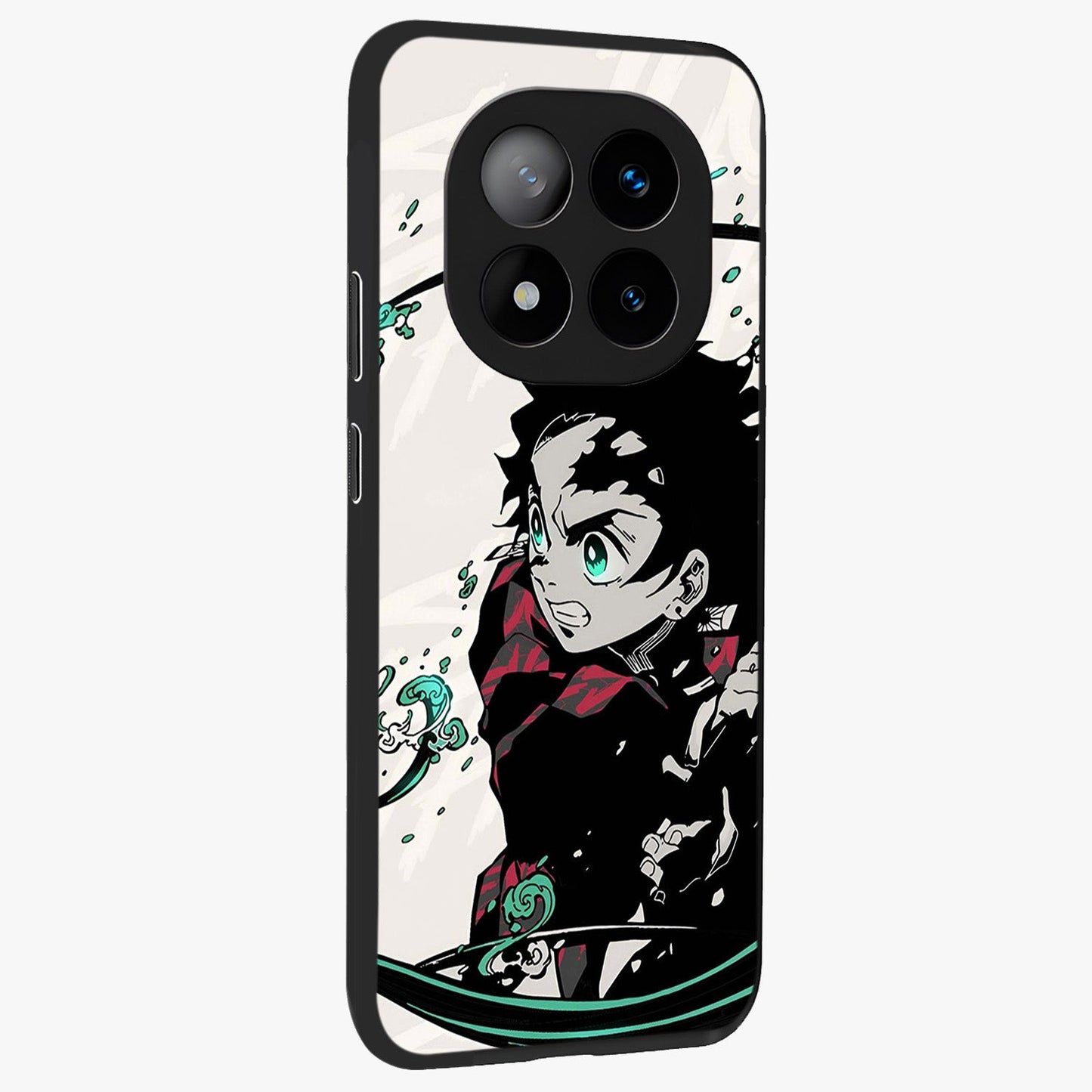 Demon Slayer Glass Case upright view showcasing powerful anime artwork with intense warrior theme.