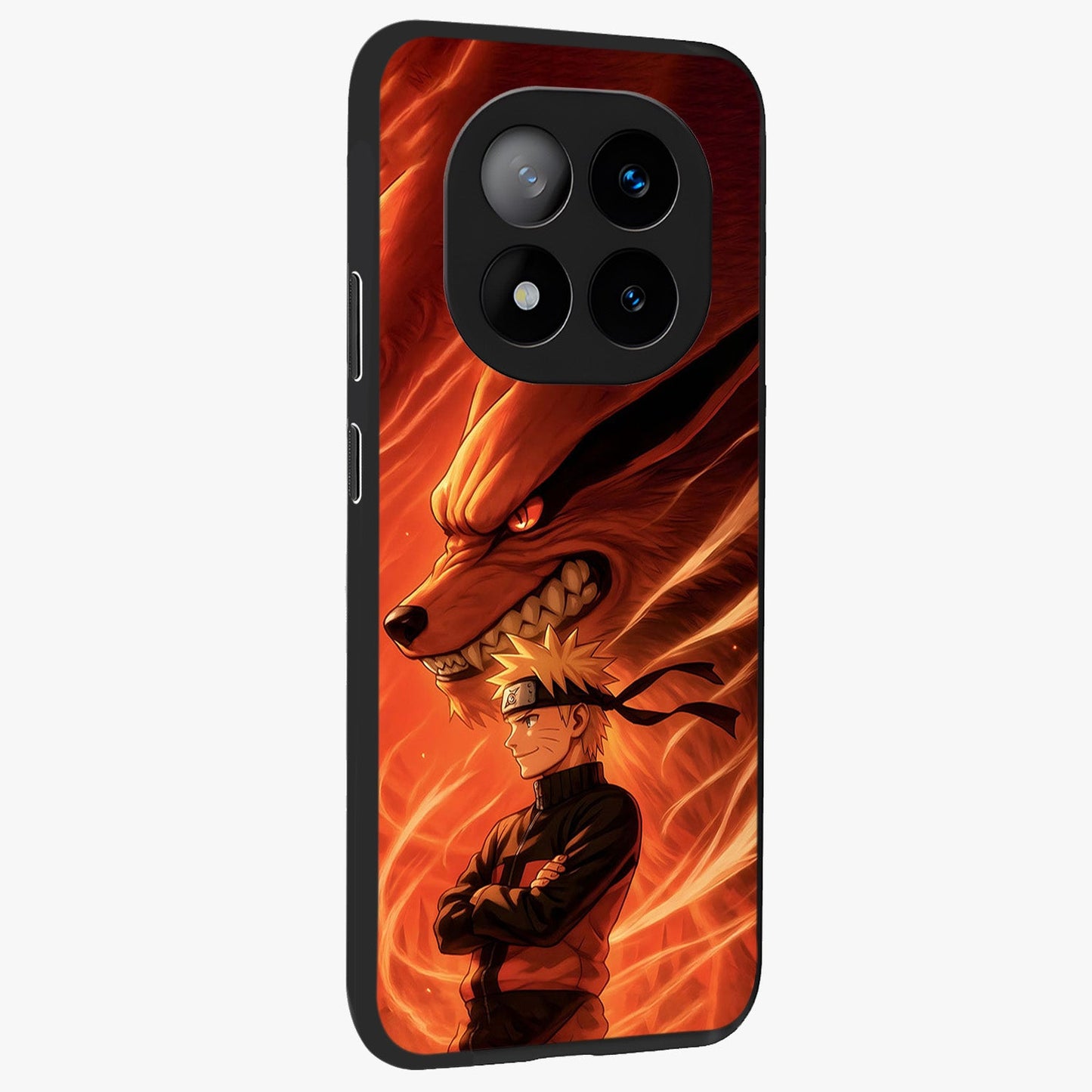Nine Tails Legacy Glass Case upright view showcasing dramatic nine-tails artwork with intense anime themed design.