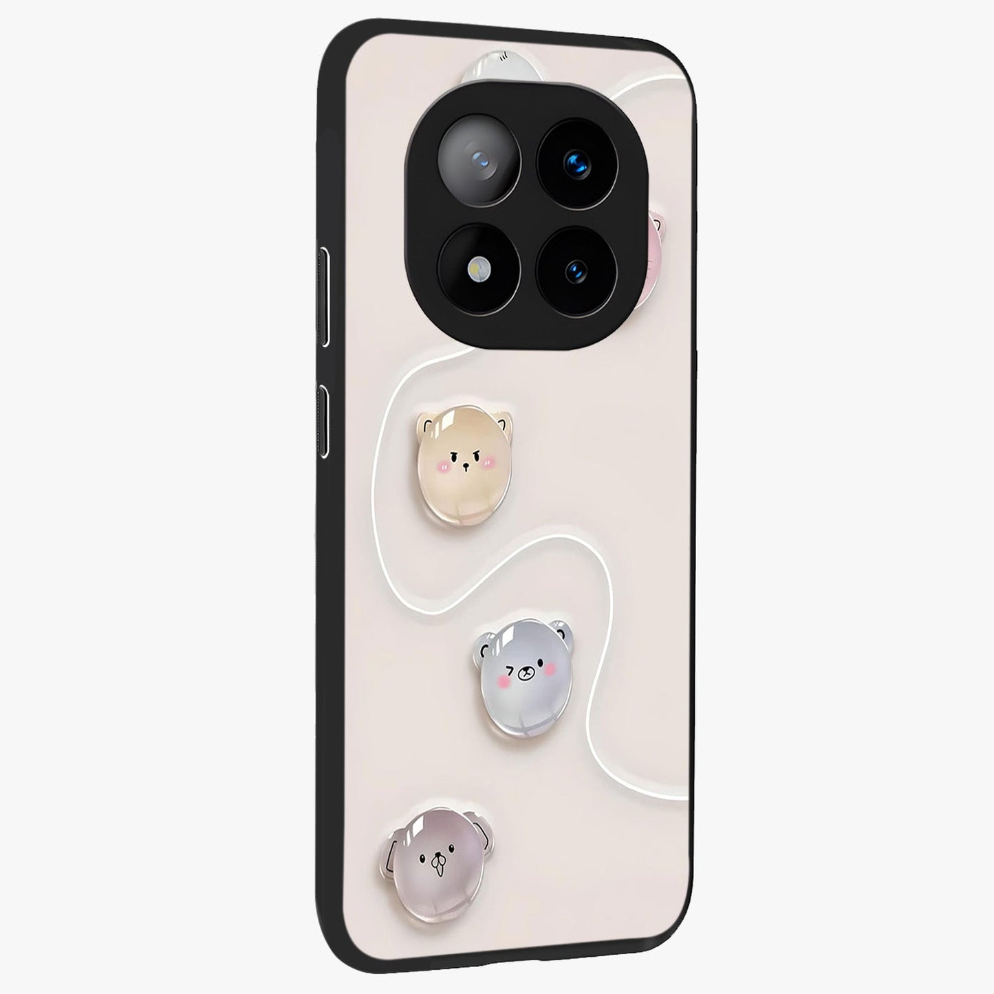 Puffy Face Parade Glass Case upright view showcasing adorable character artwork with cheerful animated theme.