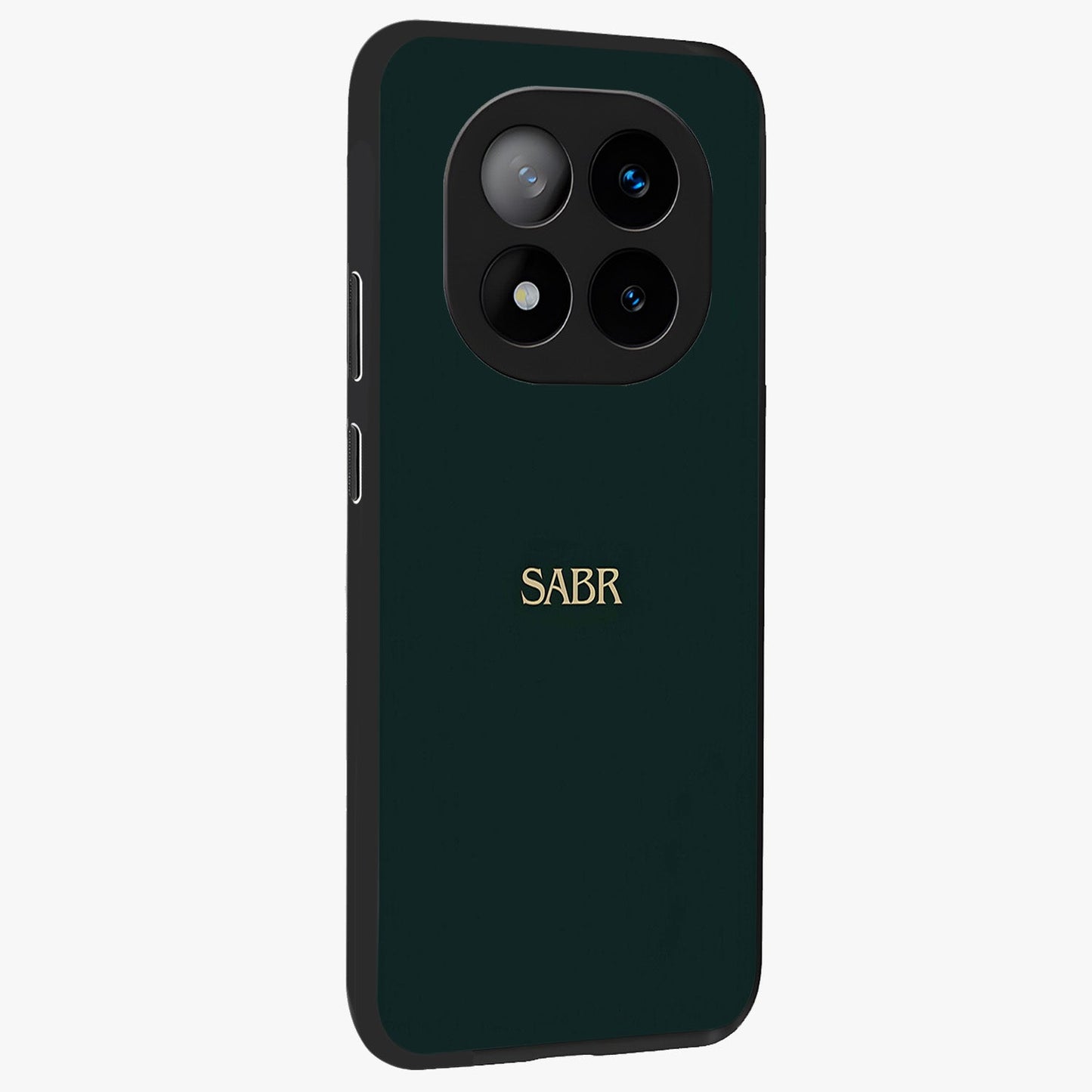 Sabr Minimal Patience Glass Case upright view showcasing calm minimalist artwork with motivational patience theme.