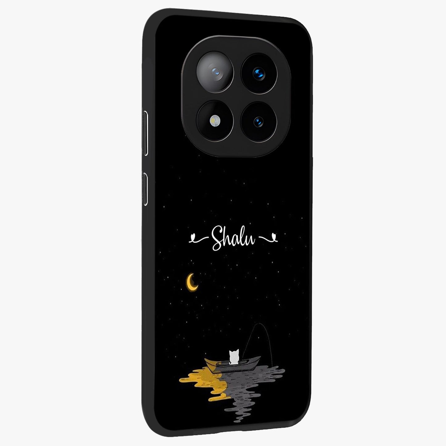 Silent Night Row Glass Case upright view showcasing tranquil night artwork with serene landscape theme.
