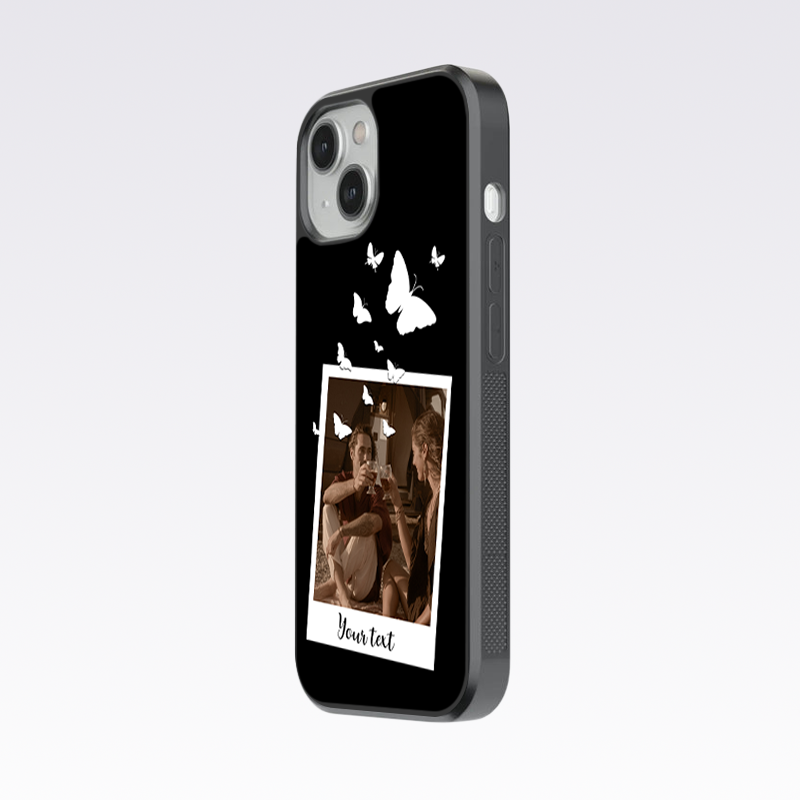 Butterfly Polaroid Custom Photo Glass Case