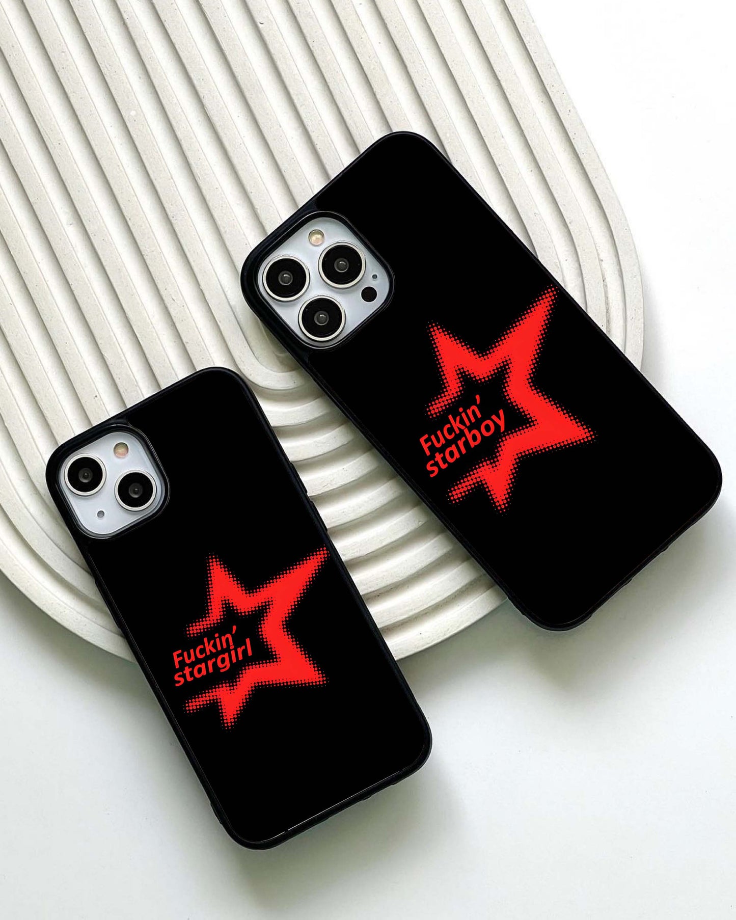 Starboy & Stargirl Couple Glass Case