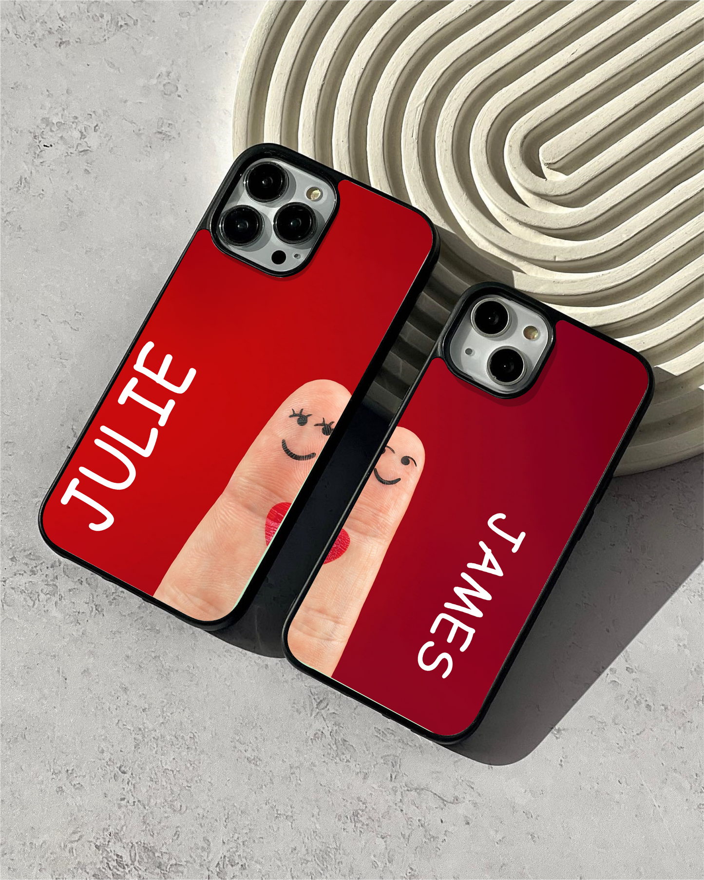 Couple Index Finger Glass Case