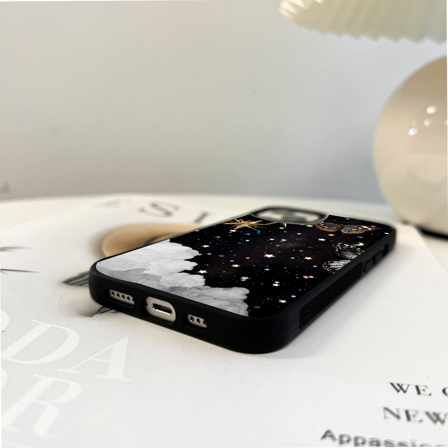 Starlit Butterfly Night Glass Case