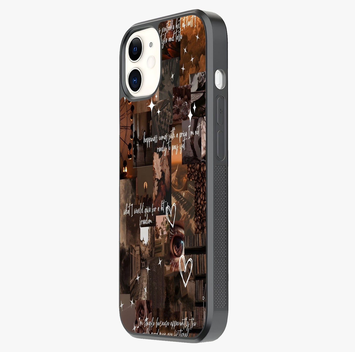 Bittersweet Aesthetic Chaos Glass Case photographed in natural light showing reflective finish and design depth.