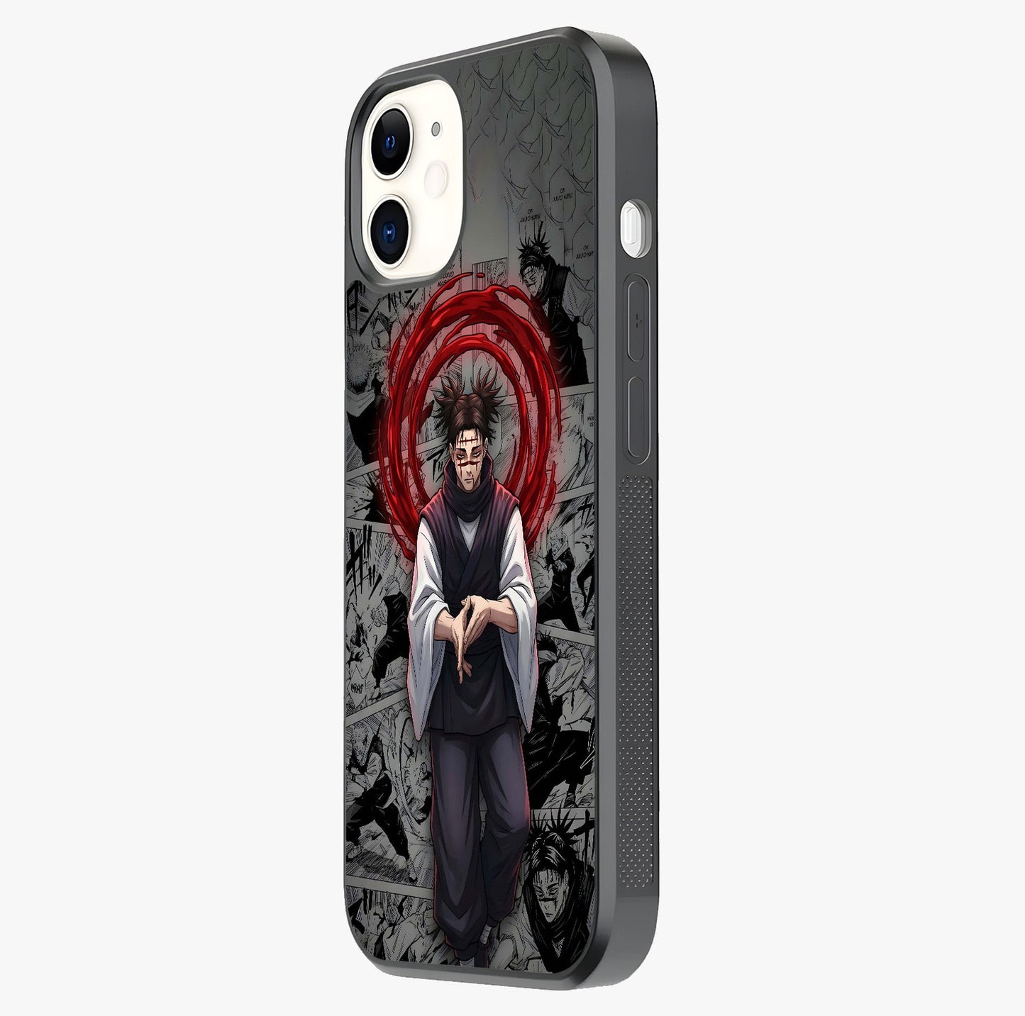 Cursed Ritual Ascension Glass Case photographed in natural light showing reflective finish and design depth.