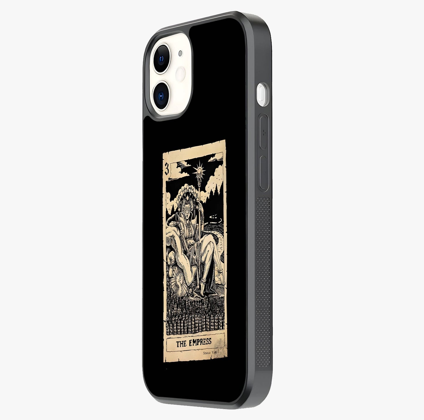 The Empress Glass Case photographed in natural light showing reflective finish and design depth.