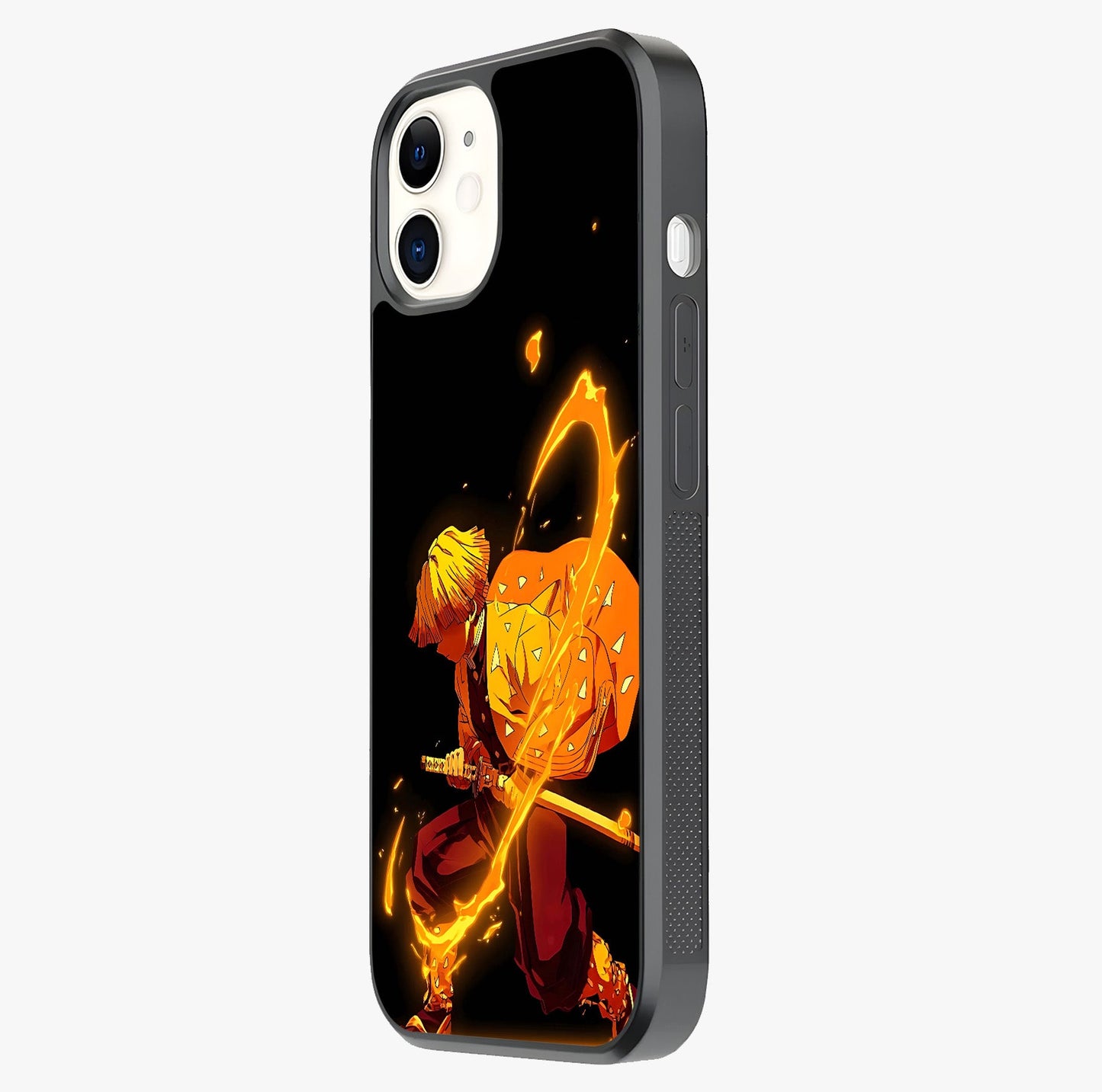 Thunder Flame Execution Glass Case photographed in natural light showing reflective finish and design depth.