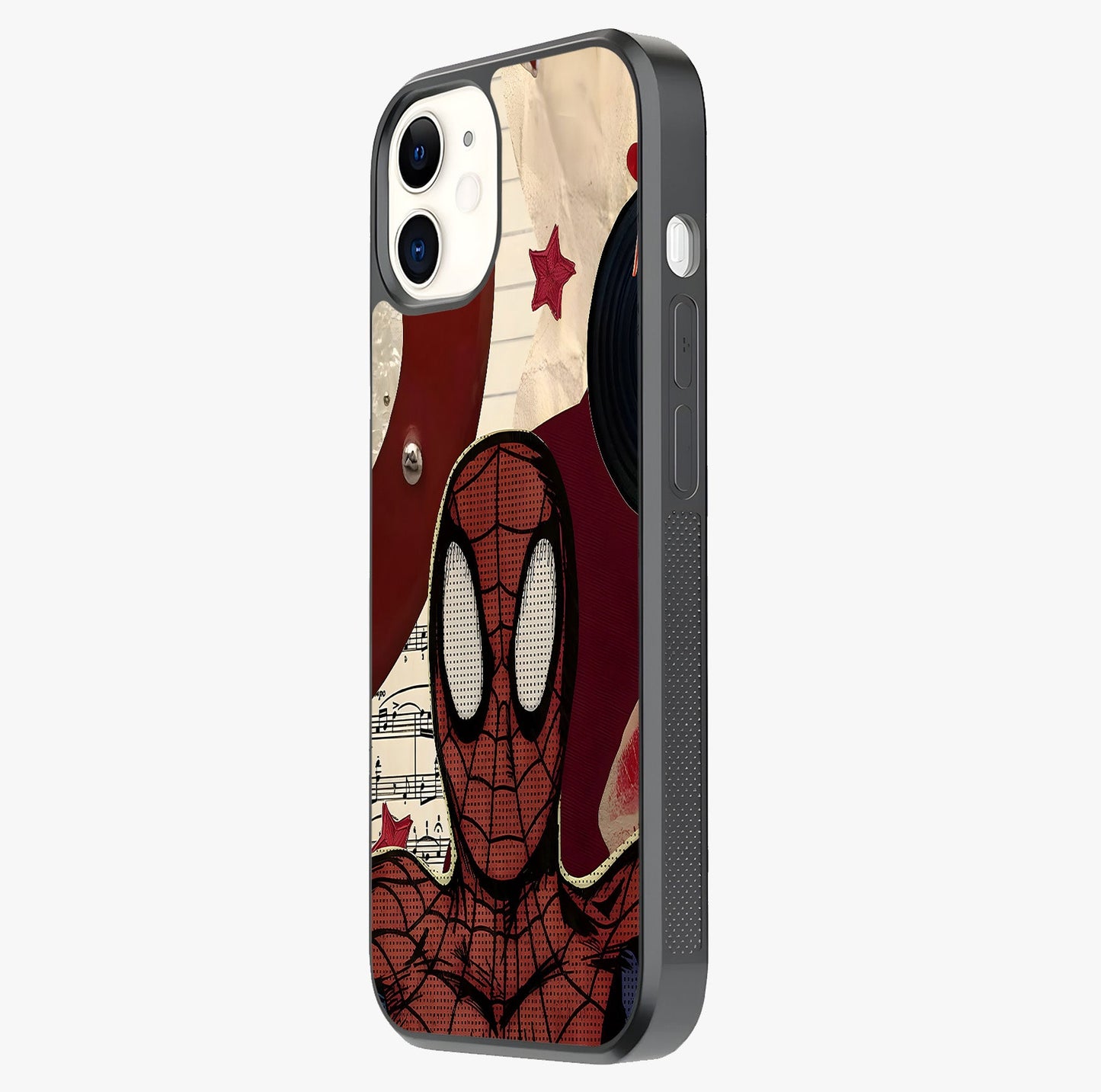 Web Warrior Vibes Glass Case photographed in natural light showing reflective finish and design depth.
