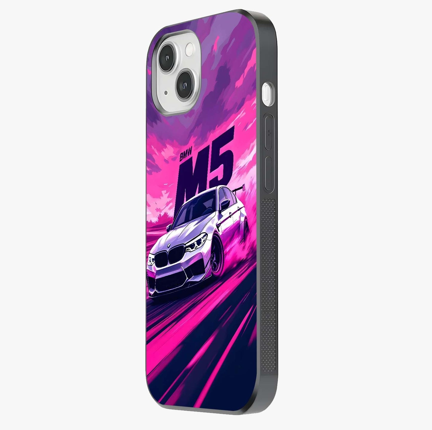 Velocity Drift Pulse Glass Case photographed in natural light showing reflective finish and design depth.