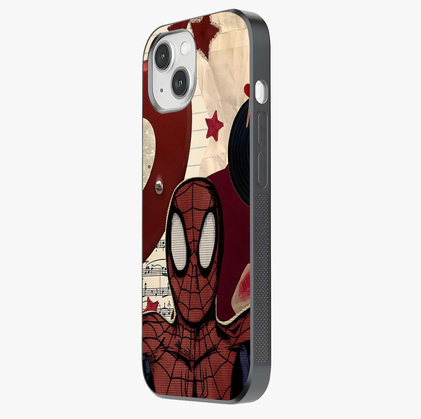 Web Warrior Vibes Glass Case photographed in natural light showing reflective finish and design depth.