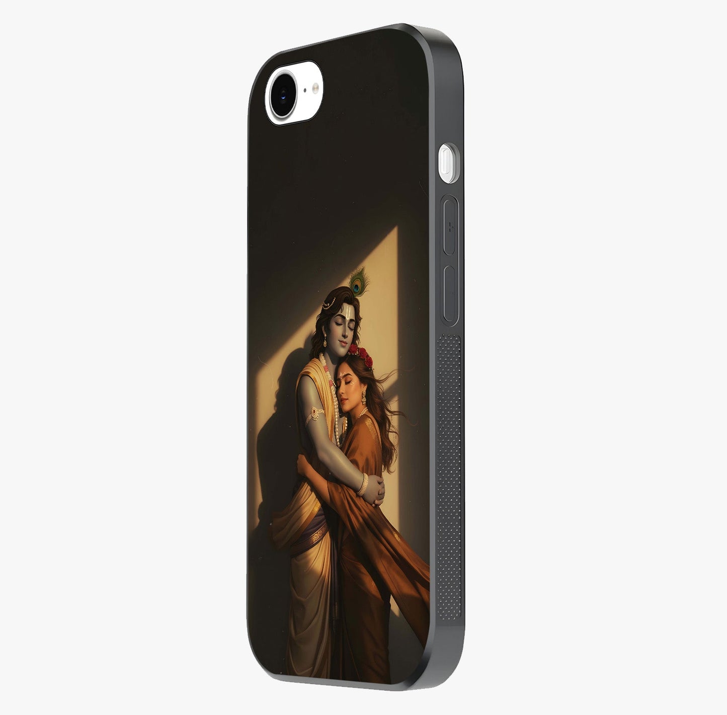 Divine Eternal Love Glass Case photographed in natural light showing reflective finish and design depth.