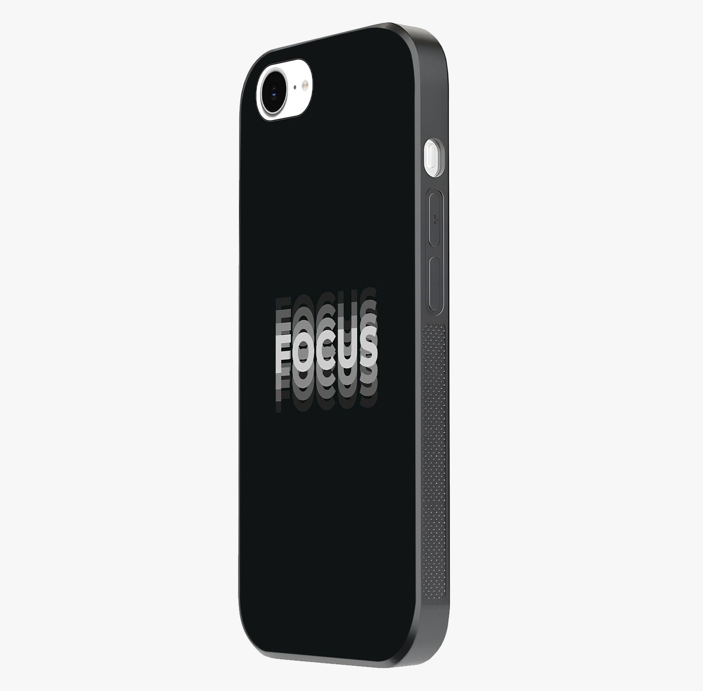 Focus Mode On Glass Case photographed in natural light showing reflective finish and design depth.