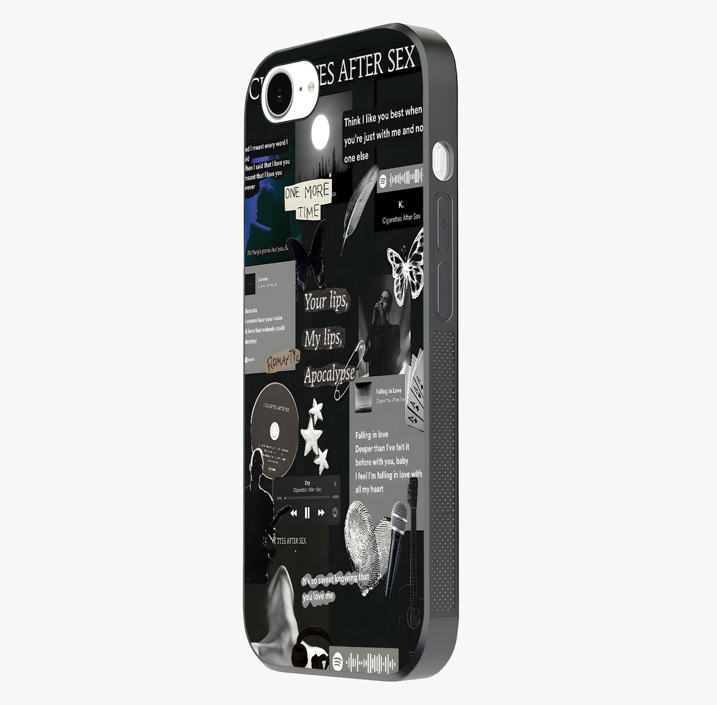 Midnight Love Echo Glass Case photographed in natural light showing reflective finish and design depth.