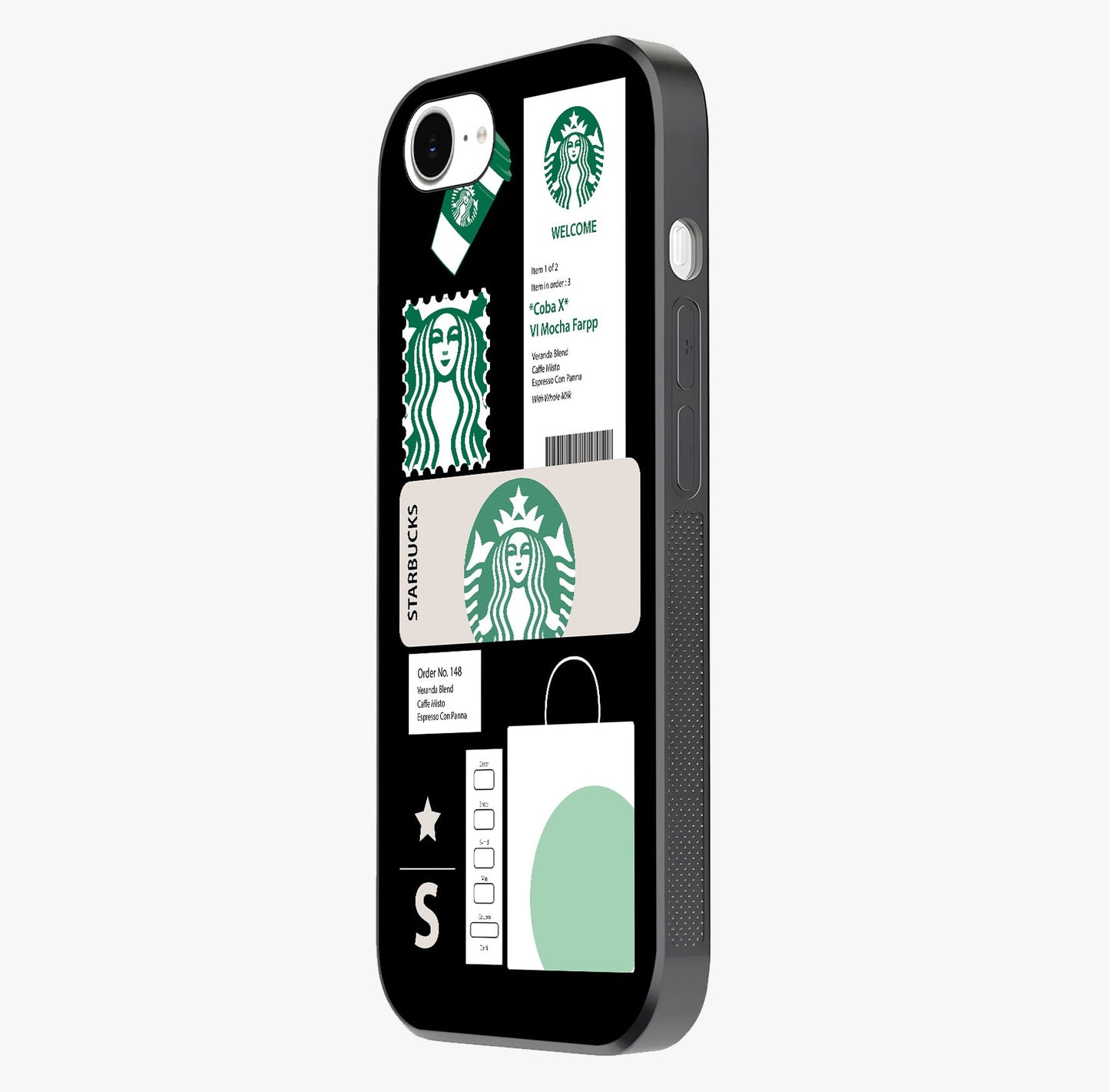 Starbucks Mocha Glass Case photographed in natural light showing reflective finish and design depth.