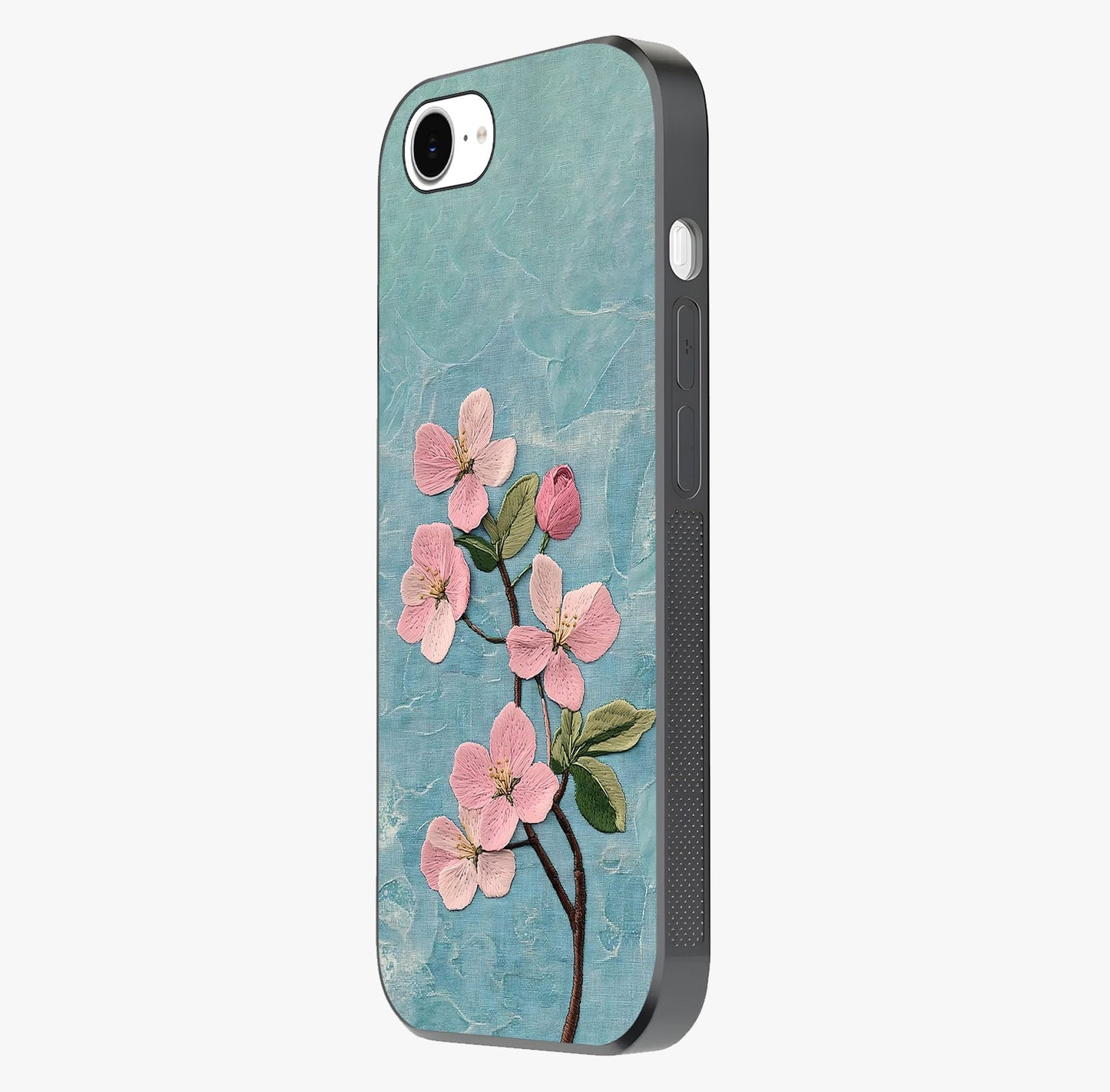 Threaded Blossom Breeze Glass Case photographed in natural light showing reflective finish and design depth.
