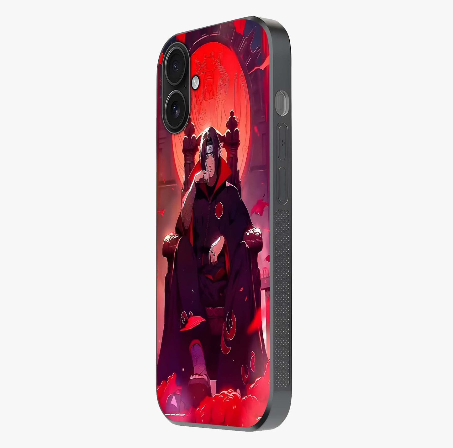 Blood Moon Sovereign Glass Case photographed in natural light showing reflective finish and design depth.