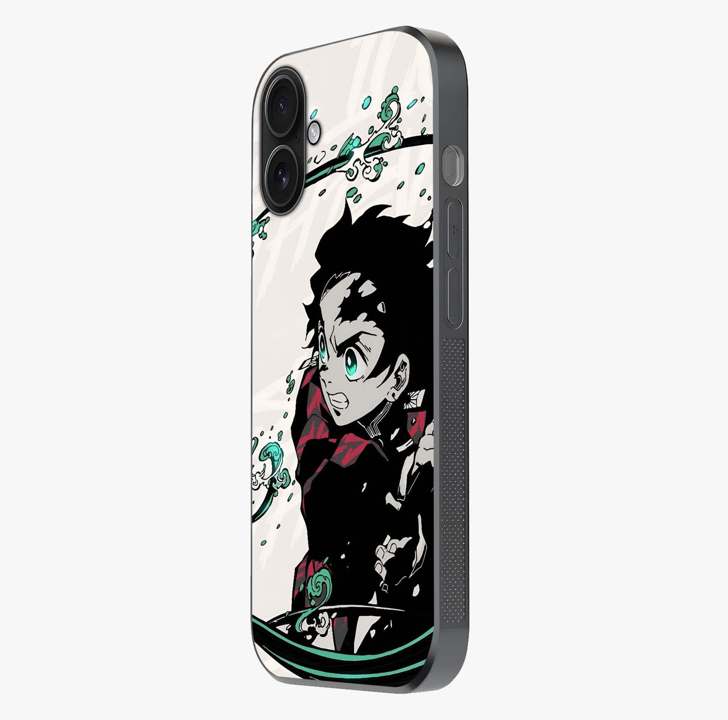 Demon Slayer Glass Case photographed in natural light showing reflective finish and design depth.