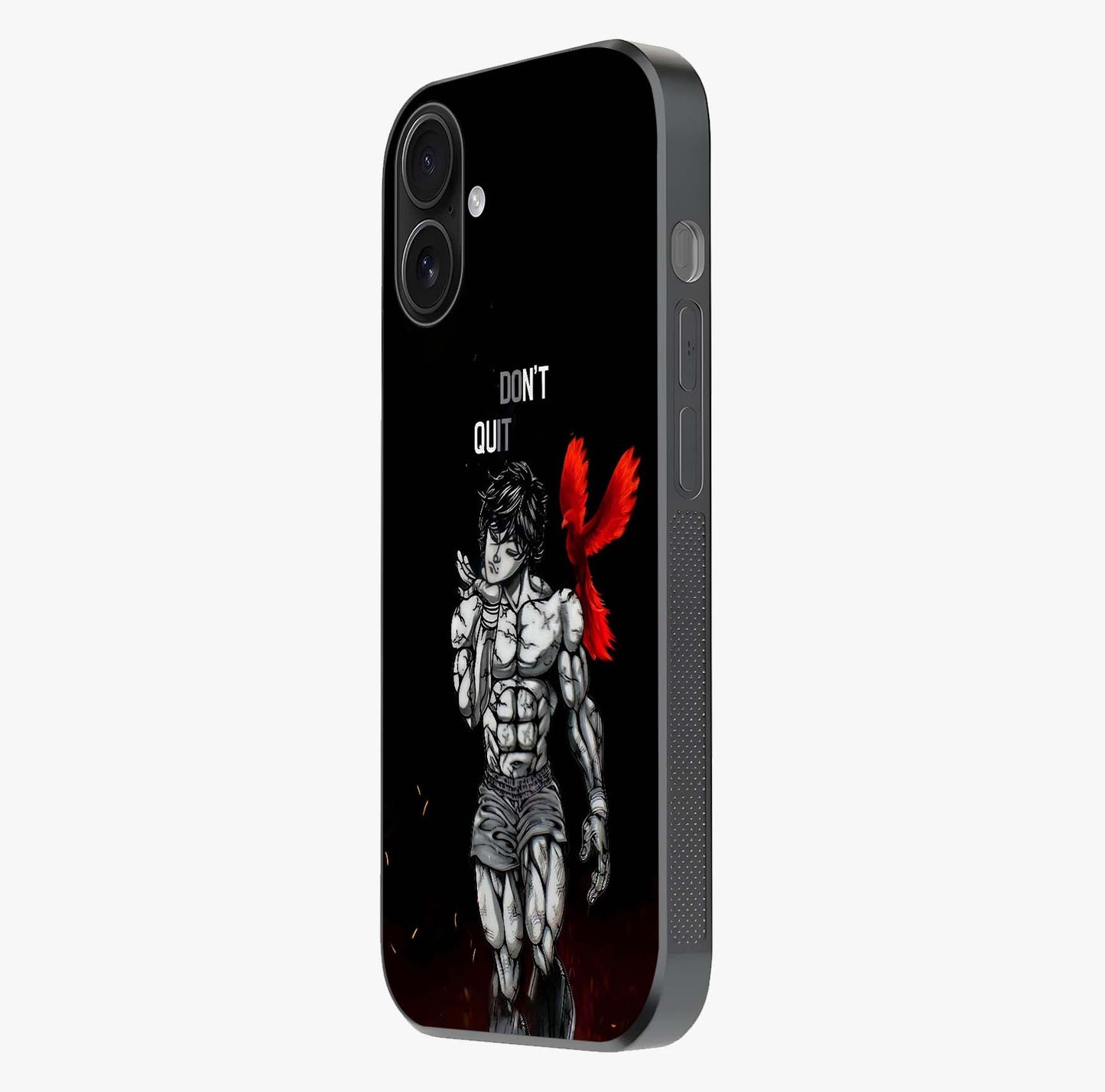 Rise Beyond Limits Glass Case photographed in natural light showing reflective finish and design depth.