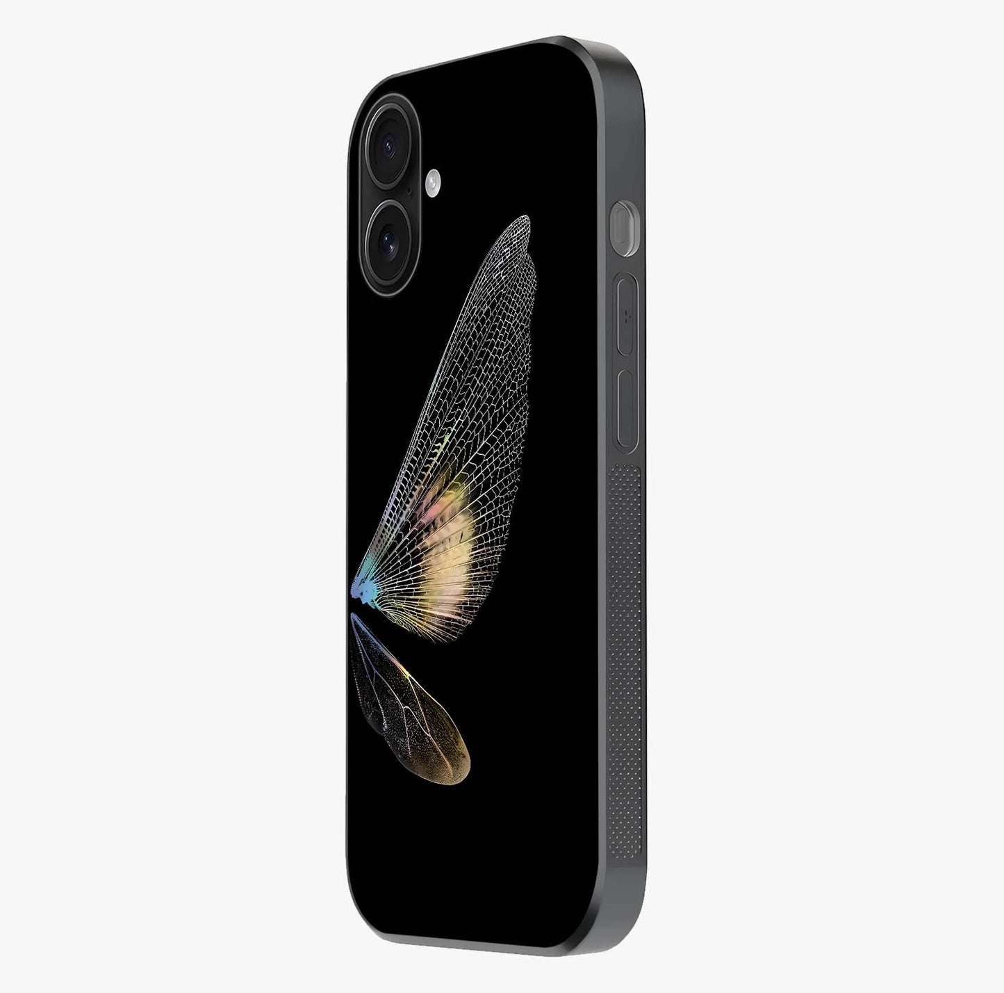 Whispers Of Wings Glass Case photographed in natural light showing reflective finish and design depth.