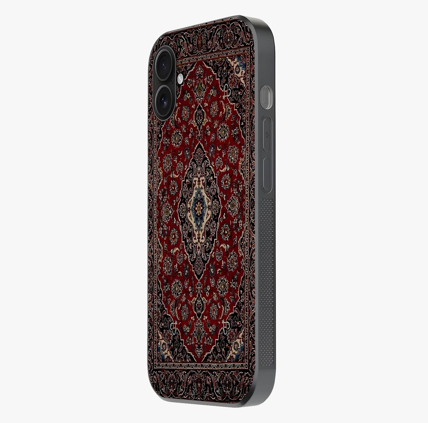 Heritage Carpet Royale Glass Case photographed in natural light showing reflective finish and design depth.
