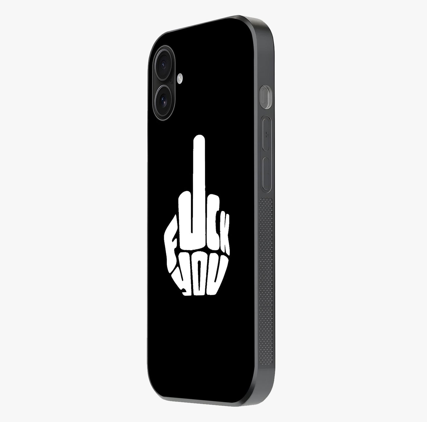 Rebel Mode On Glass Case photographed in natural light showing reflective finish and design depth.