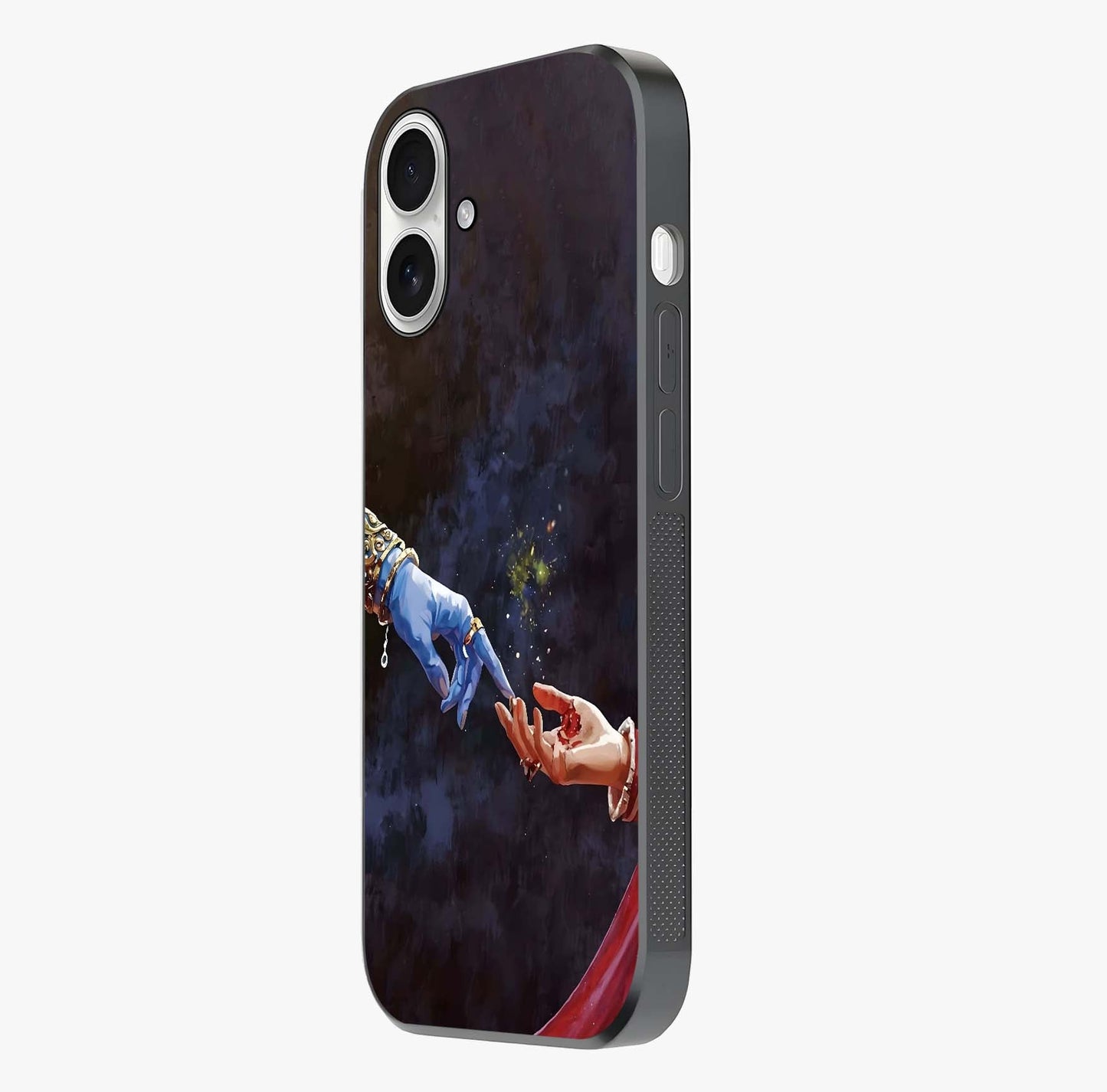 Divine Touch Eternal Glass Case photographed in natural light showing reflective finish and design depth.