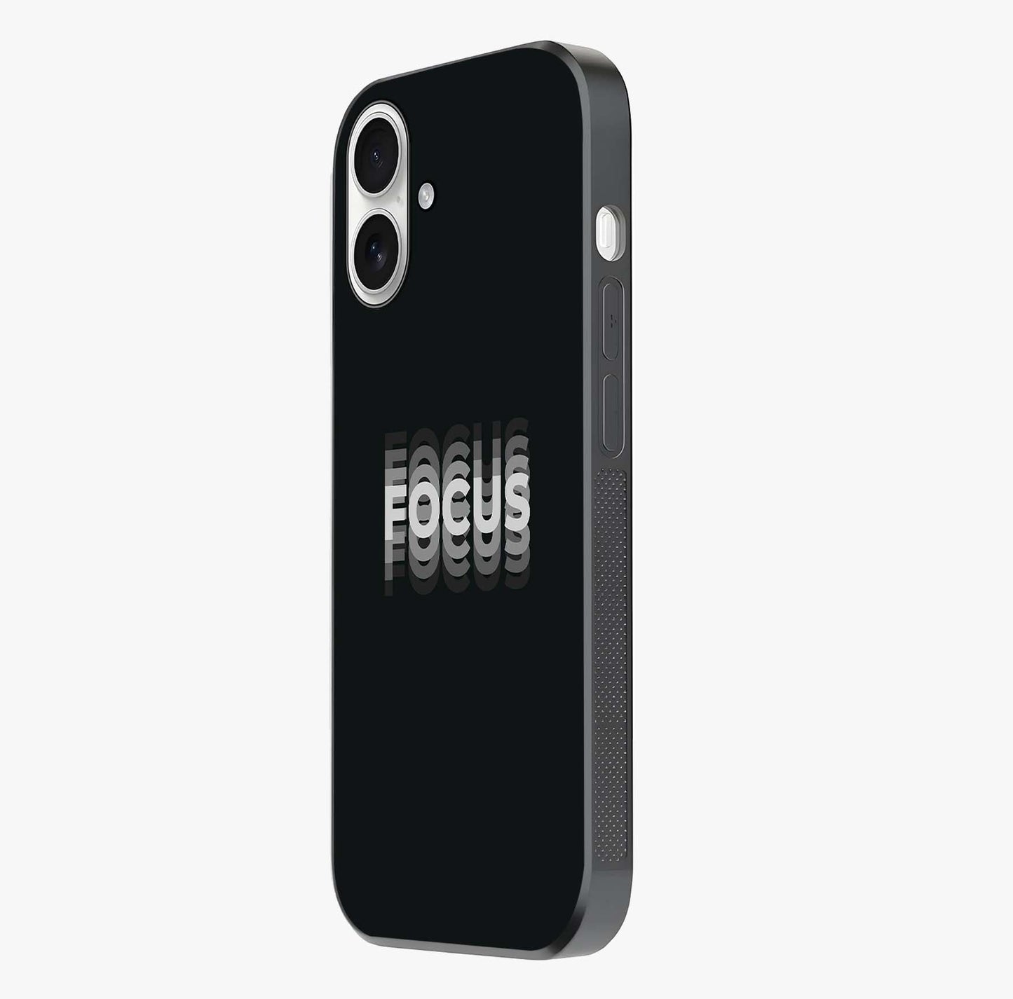 Focused Blade Discipline Glass Case photographed in natural light showing reflective finish and design depth.