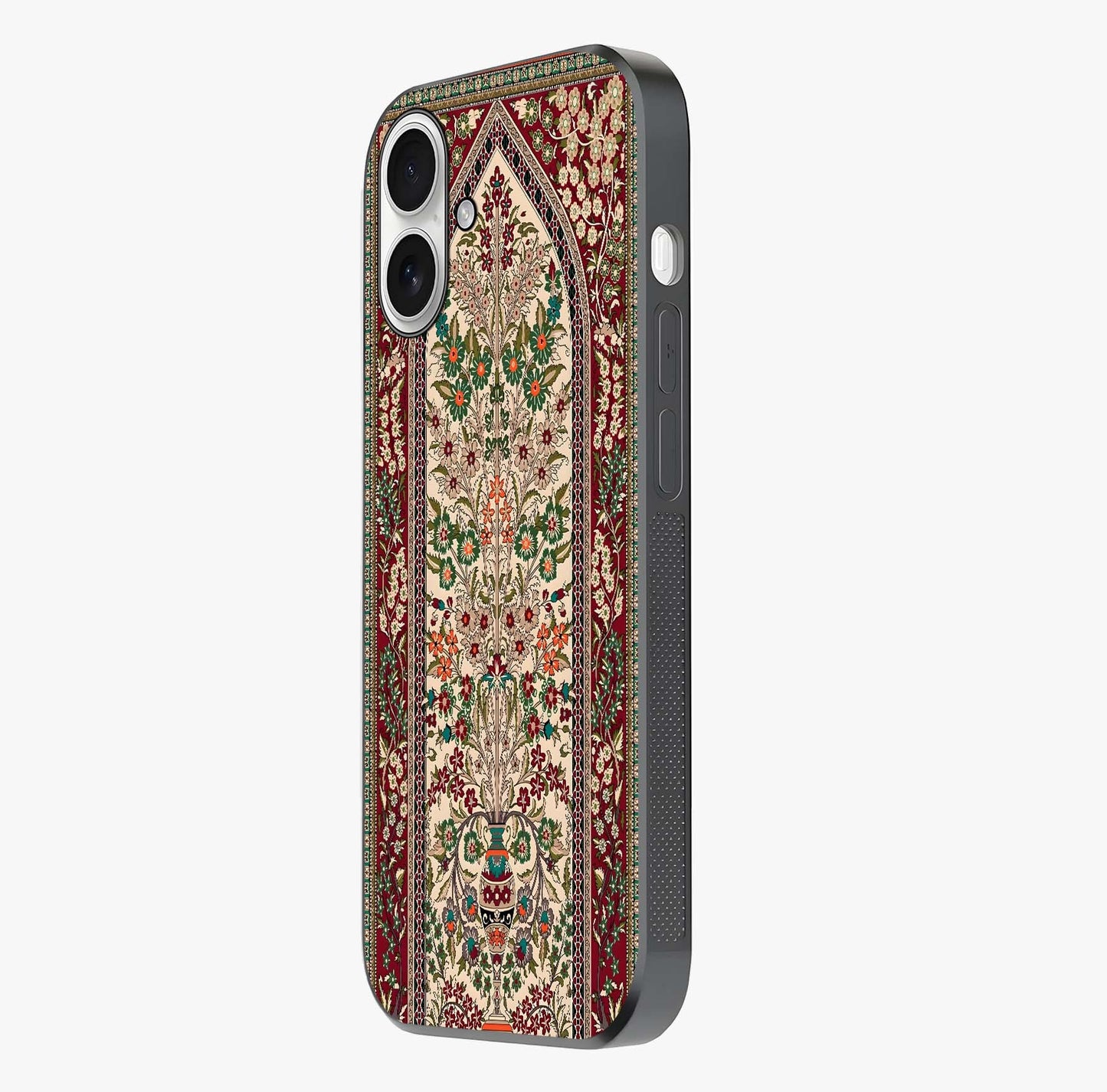 Persian Inspired Glass Case photographed in natural light showing reflective finish and design depth.