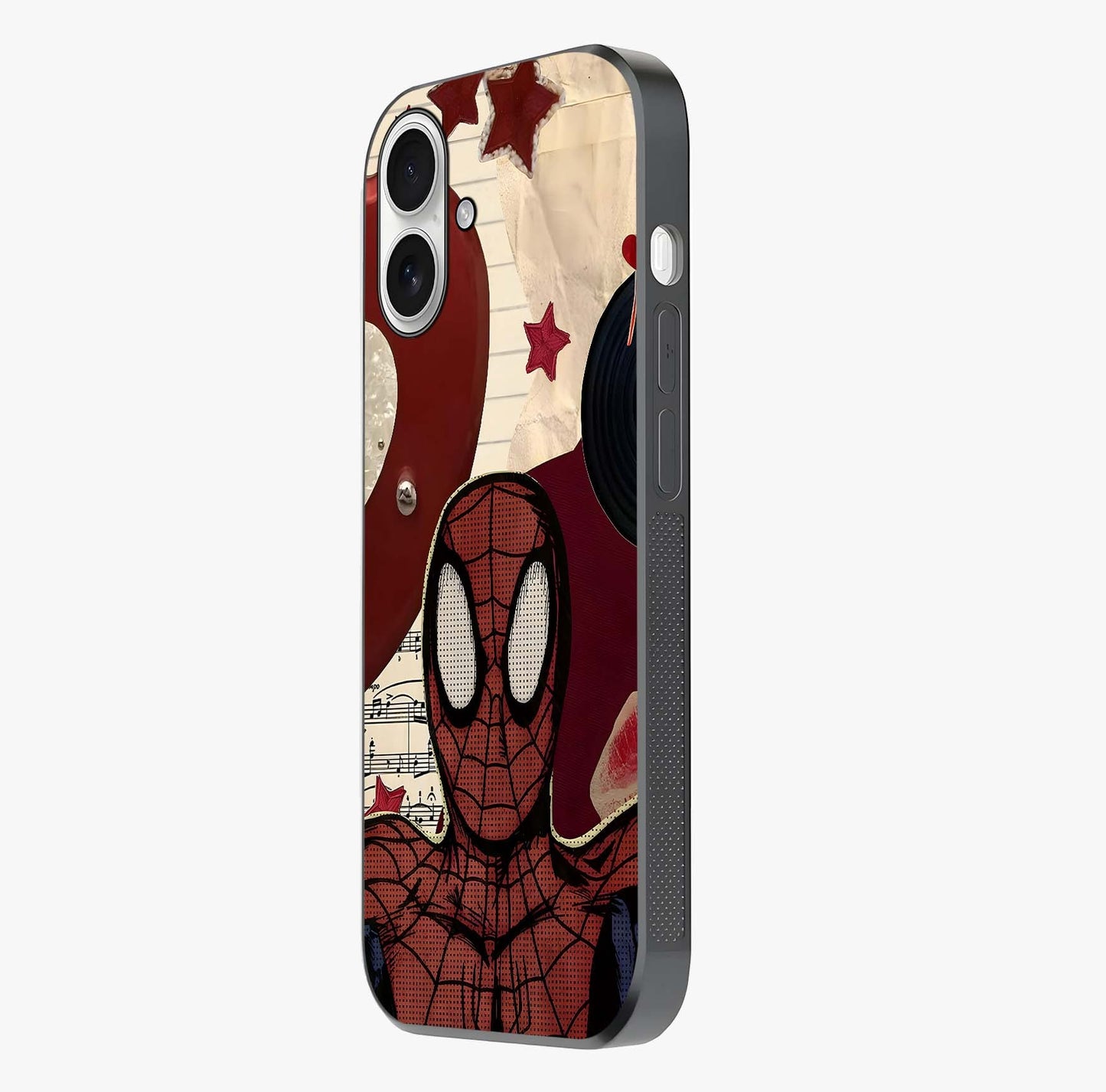 Web Warrior Vibes Glass Case photographed in natural light showing reflective finish and design depth.