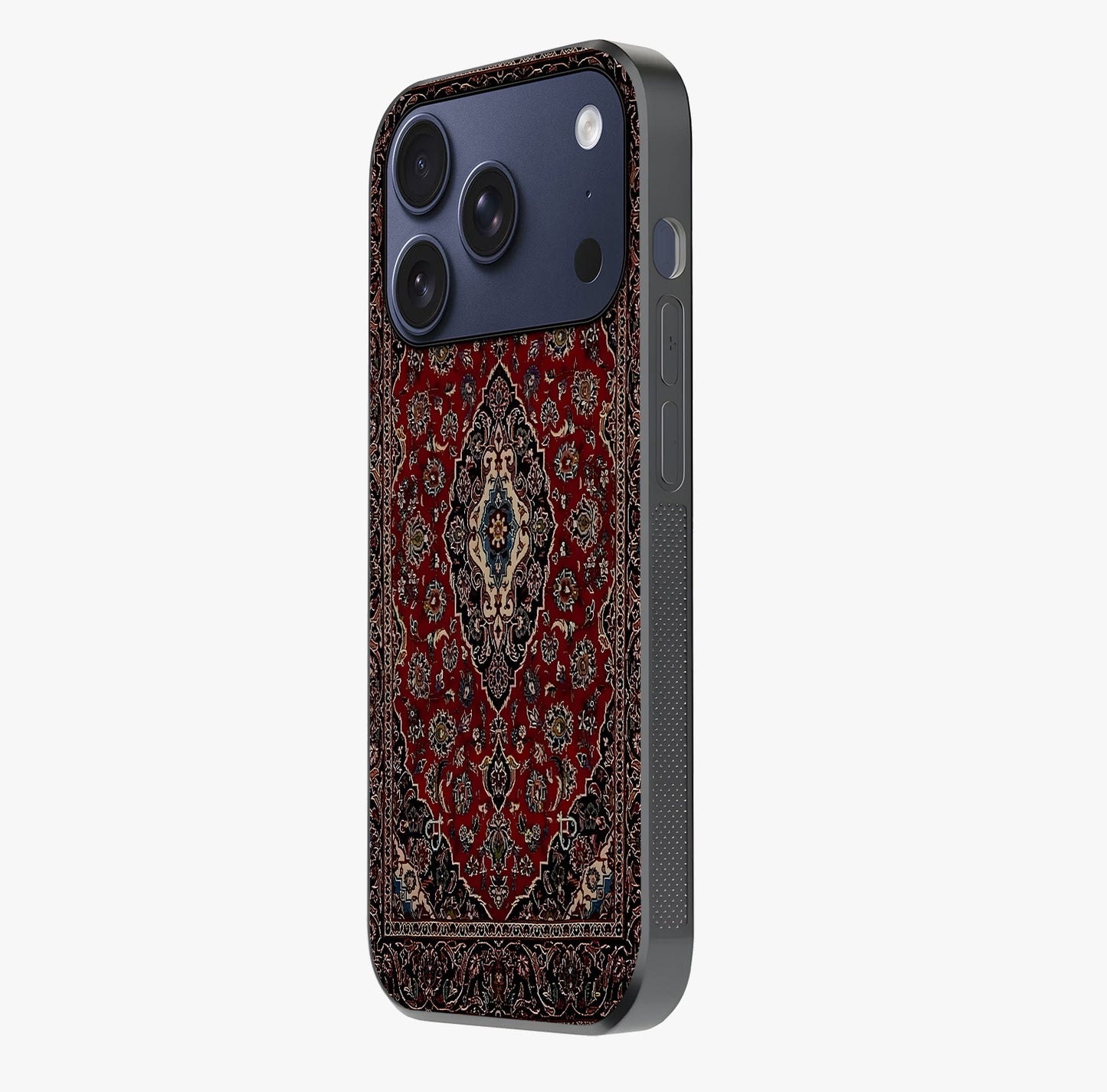 Heritage Carpet Royale Glass Case photographed in natural light showing reflective finish and design depth.