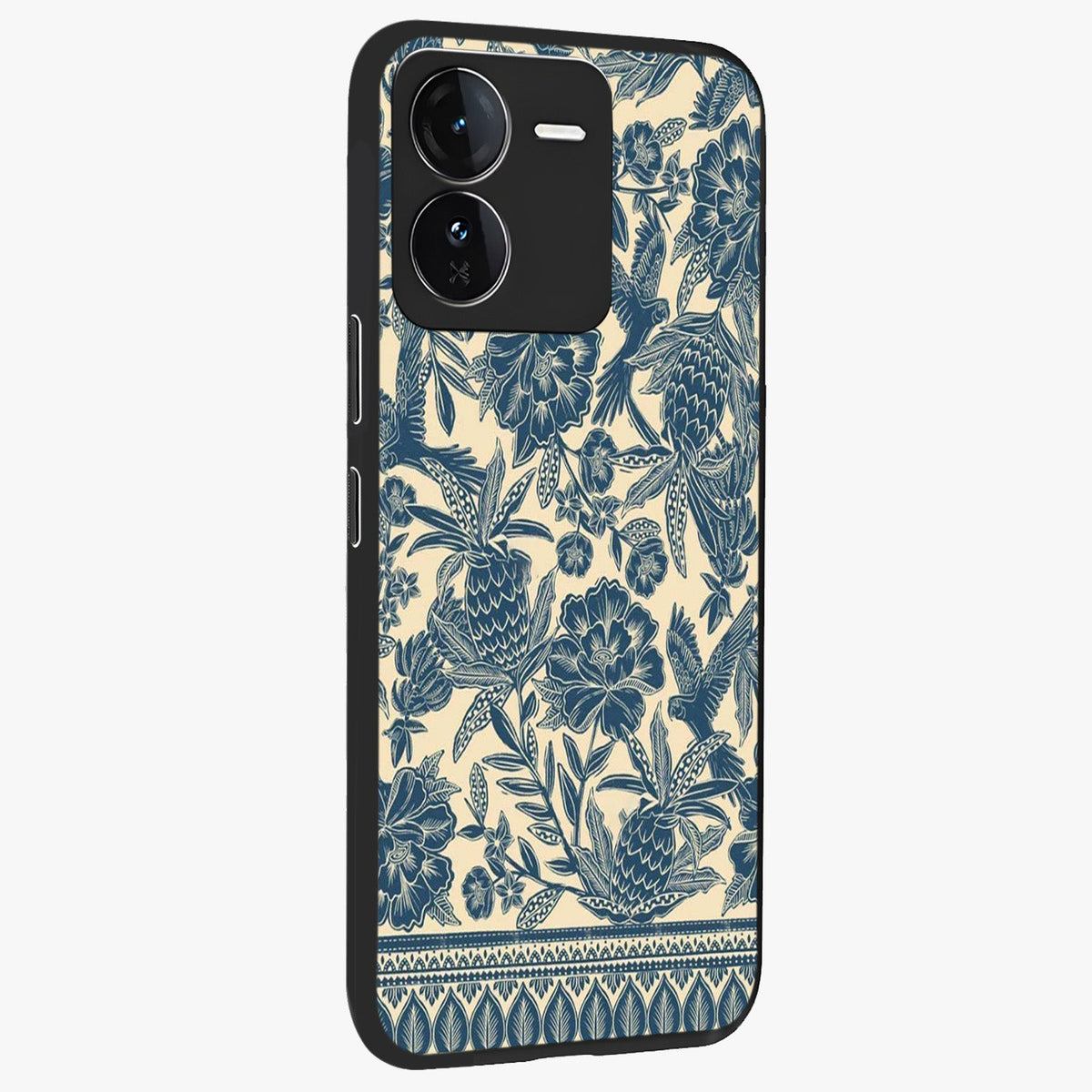 Heirloom Wild Bloom Glass Case upright view showcasing delicate wildflower artwork with timeless floral theme.