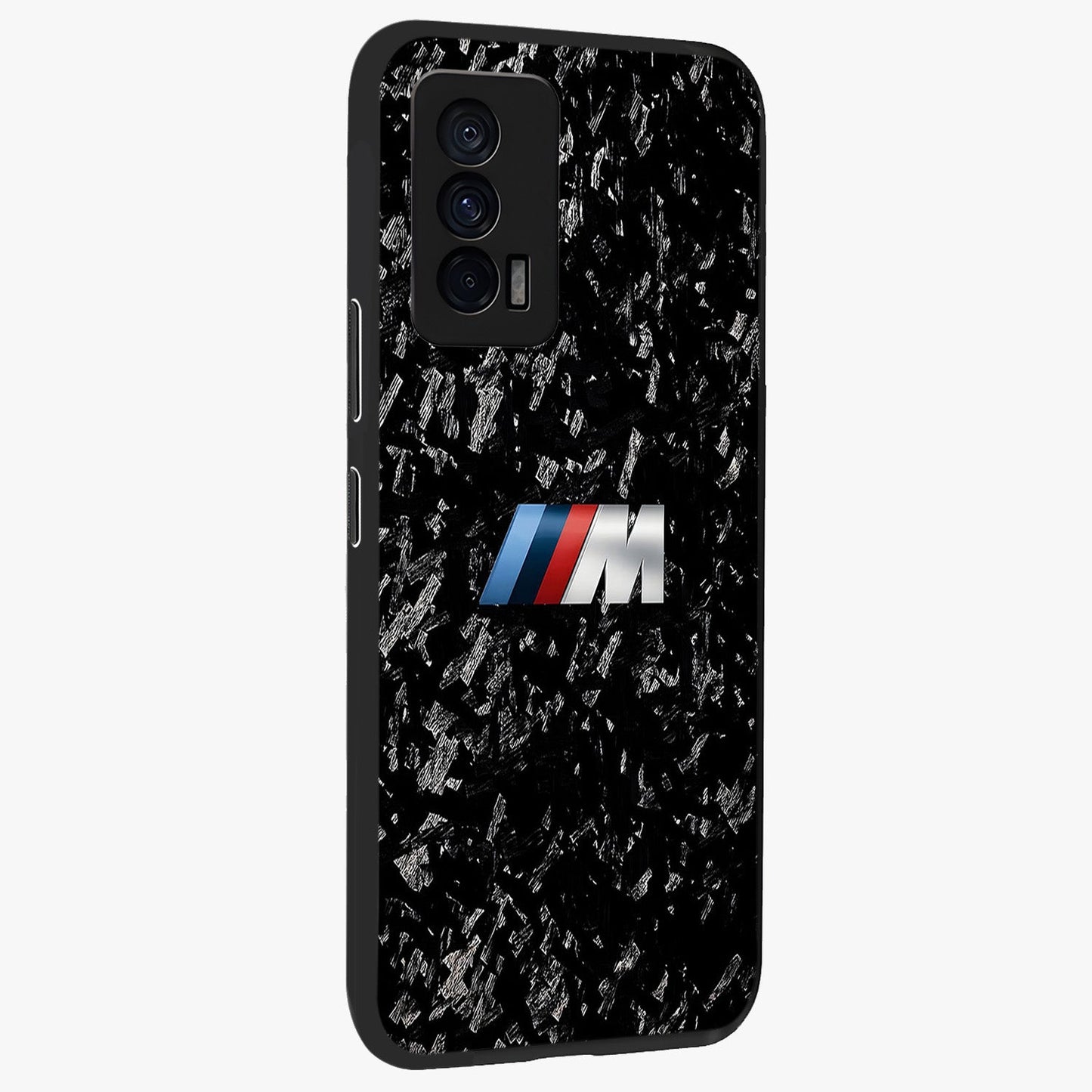 Carbon Speed Mark Glass Case upright view showcasing modern carbon speed graphic with bold automotive theme.