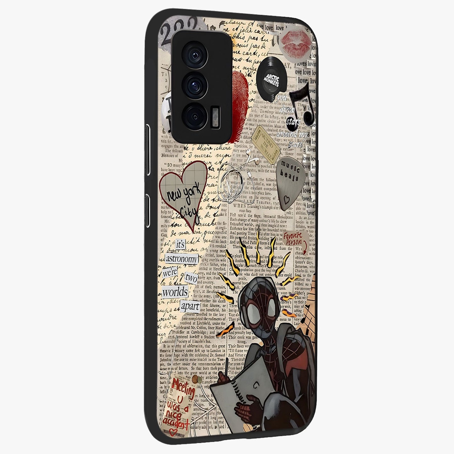 City Dream Sketch Glass Case upright view showcasing urban skyline artwork with stylish hand drawn design.