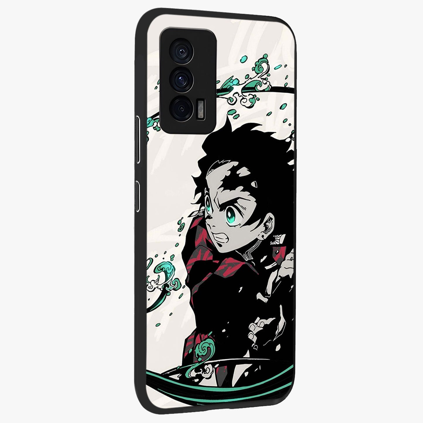 Demon Slayer Glass Case upright view showcasing powerful anime artwork with intense warrior theme.
