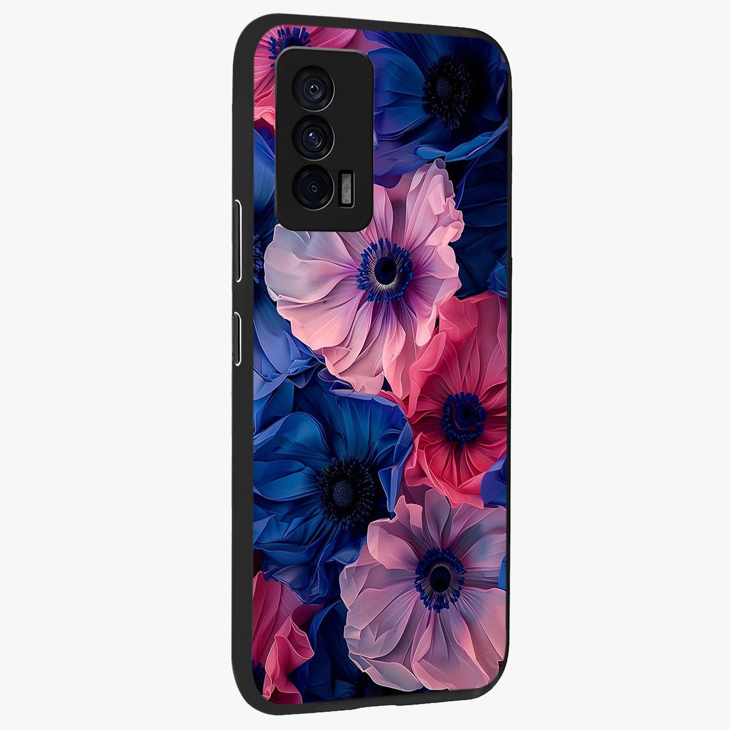 Flower Paper Art Pattern Glass Case upright view showcasing decorative paper floral artwork with creative craft style.