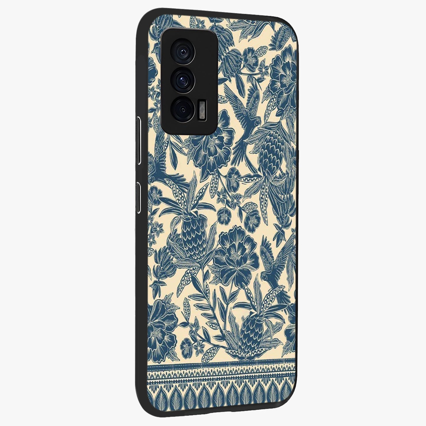 Heirloom Wild Bloom Glass Case upright view showcasing delicate wildflower artwork with timeless floral theme.