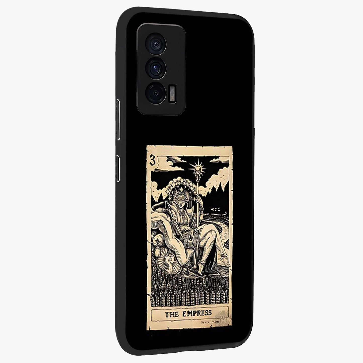 The Empress Glass Case upright view showcasing powerful empress themed artwork with luxurious artistic theme.