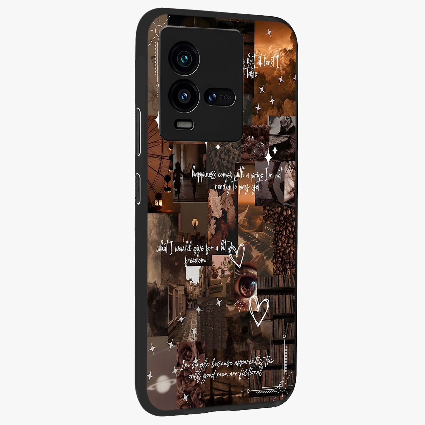 Bittersweet Aesthetic Chaos Glass Case upright view showcasing bold artistic chaos design with modern aesthetic style.