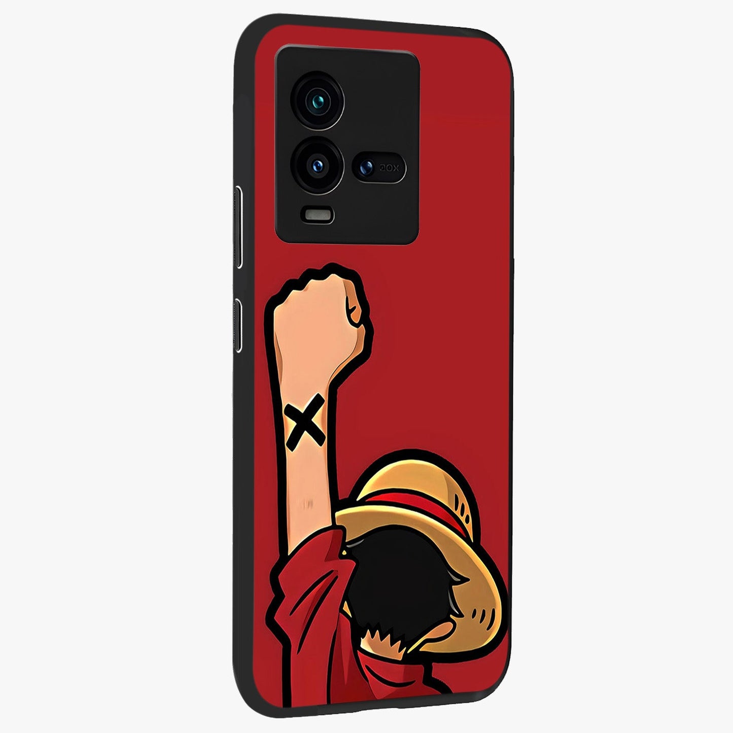 Luffy X Spirit Glass Case upright view showcasing striking anime artwork with adventurous character theme.