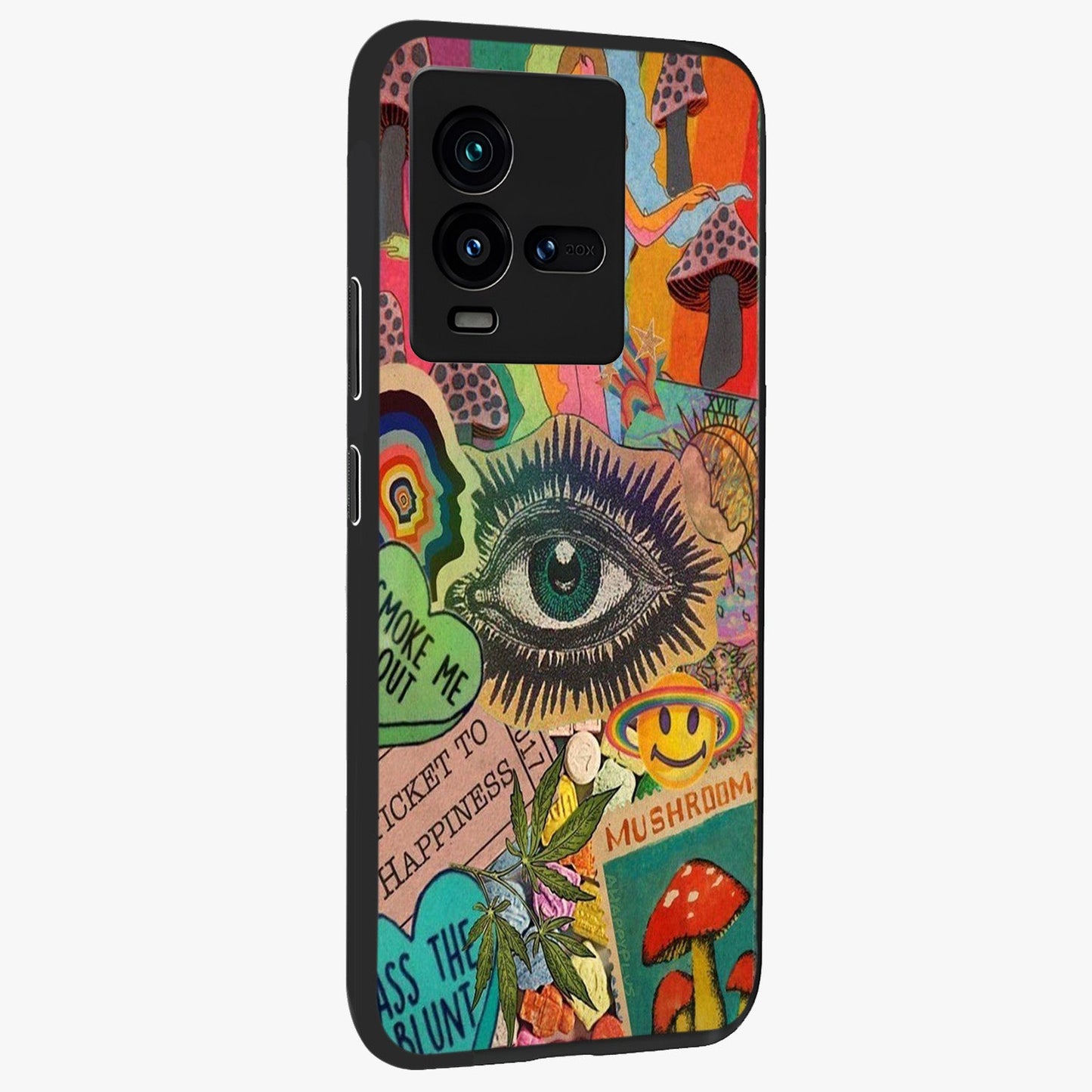 Mystic Eye Wonderland Glass Case upright view showcasing symbolic eye artwork with mysterious fantasy theme.