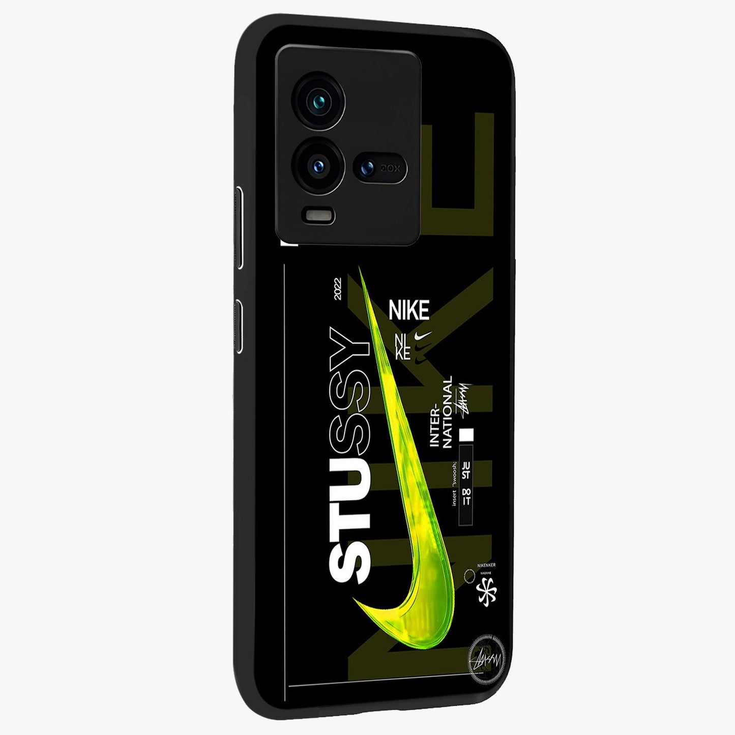 Neon Street Edition Glass Case upright view showcasing colorful neon artwork with modern street culture theme.
