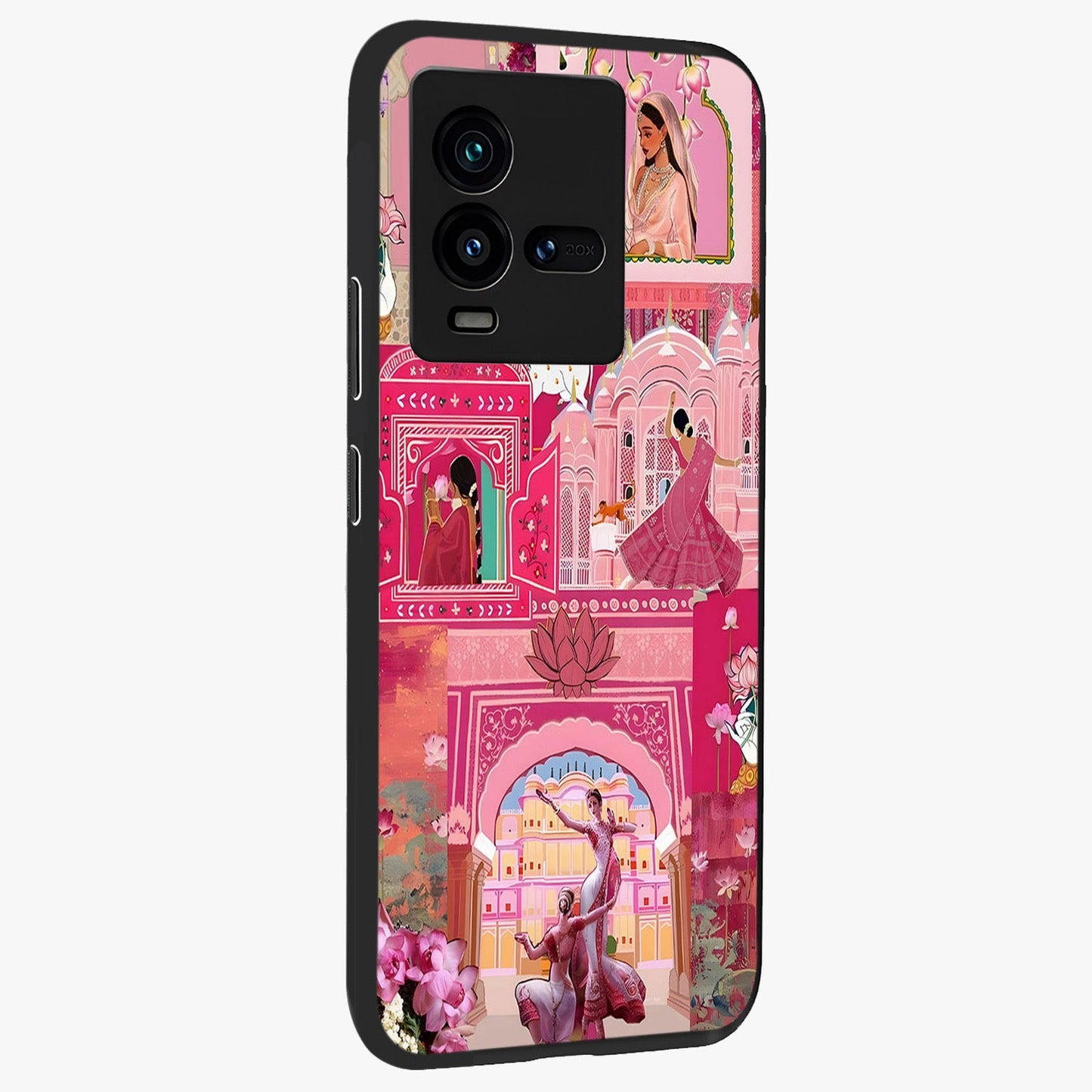 Pink Palace Muse Glass Case upright view showcasing artistic palace artwork with graceful royal theme.