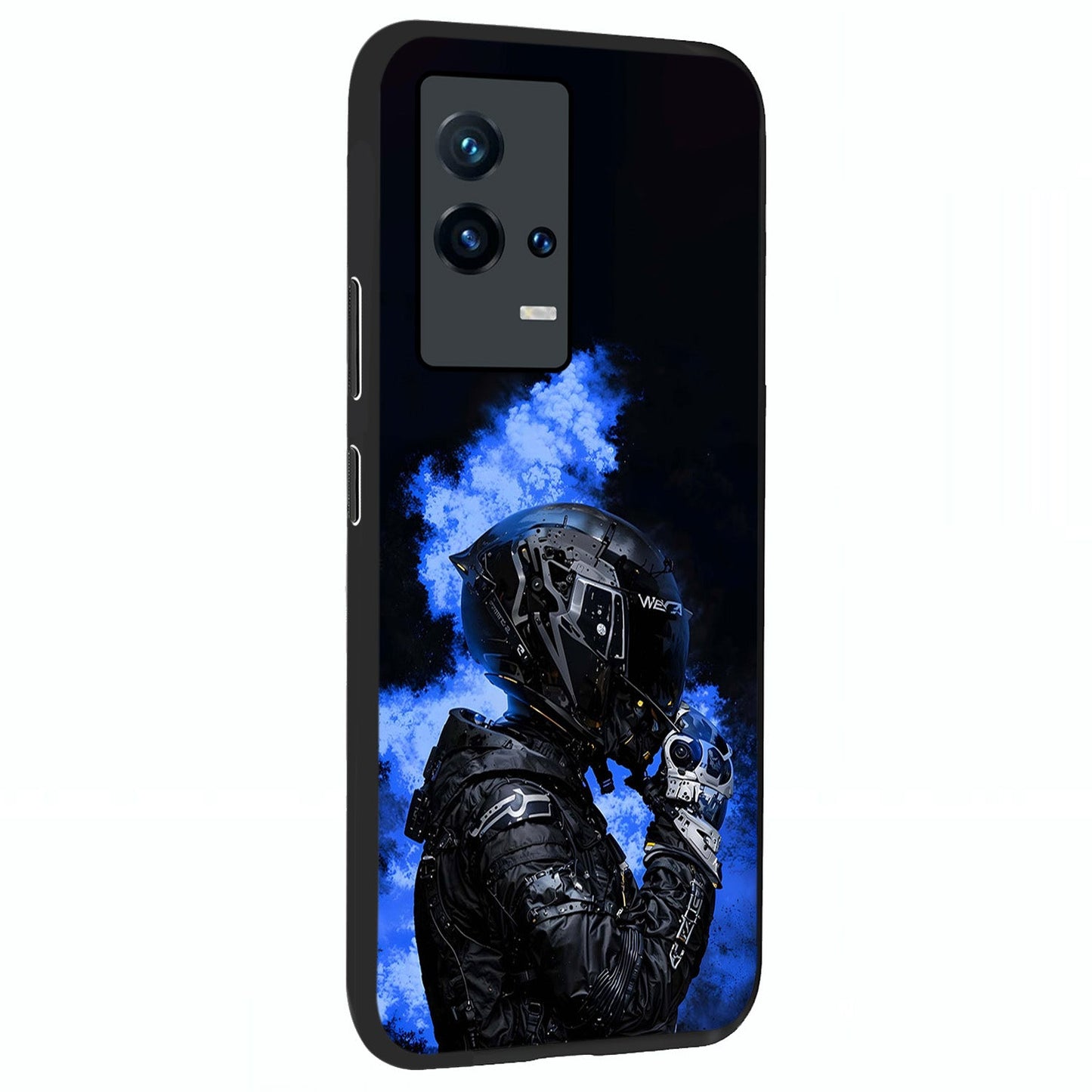 Cyber Sentinel Protocol Glass Case upright view showcasing advanced cyber sentinel artwork with futuristic tech theme.