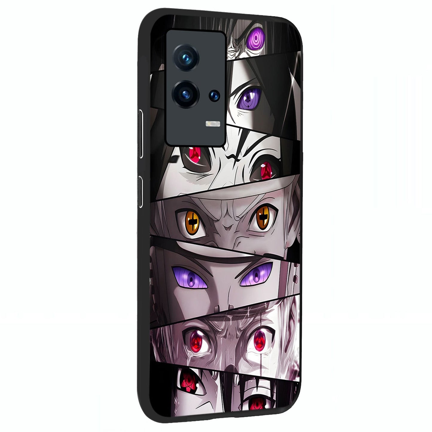 Eyes of Destiny Glass Case upright view showcasing symbolic eye artwork with dramatic artistic theme.