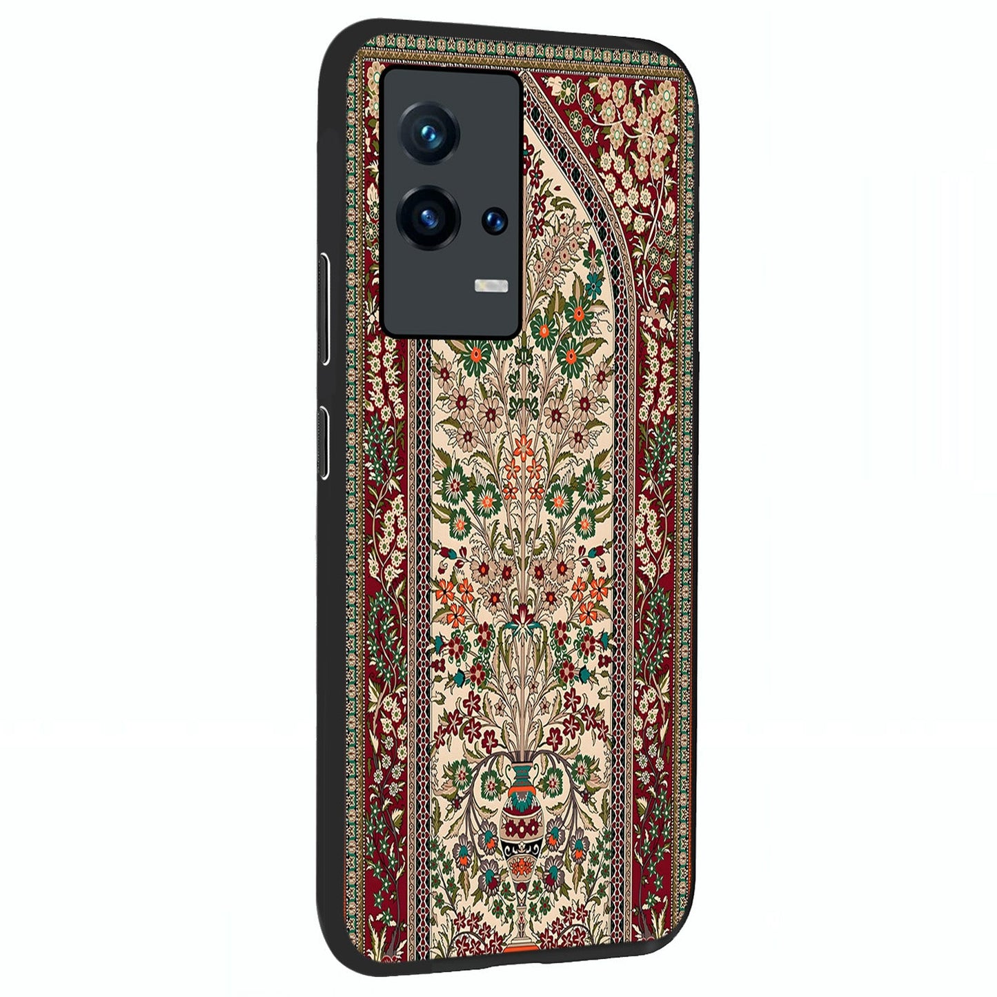 Persian Inspired Glass Case upright view showcasing decorative Persian artwork with rich heritage theme.